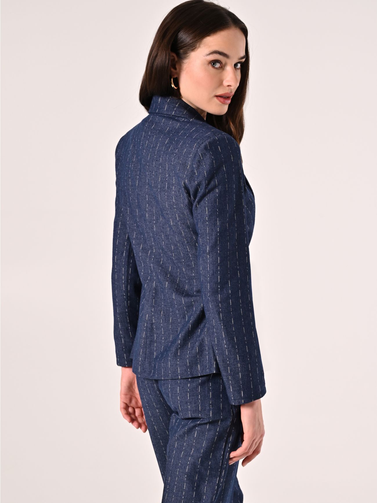 Pinstriped Denim Jacket det_3