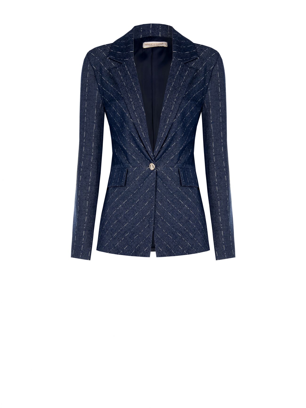 Pinstriped Denim Jacket det_4