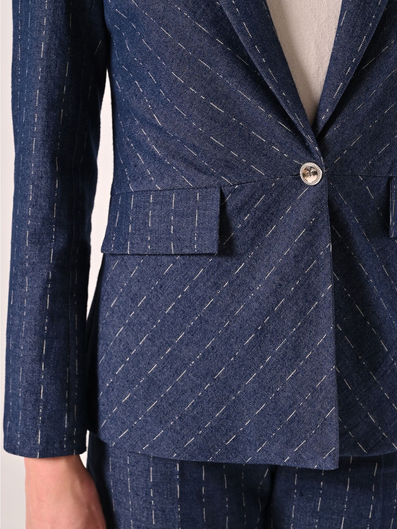 Pinstriped Denim Jacket in_i5