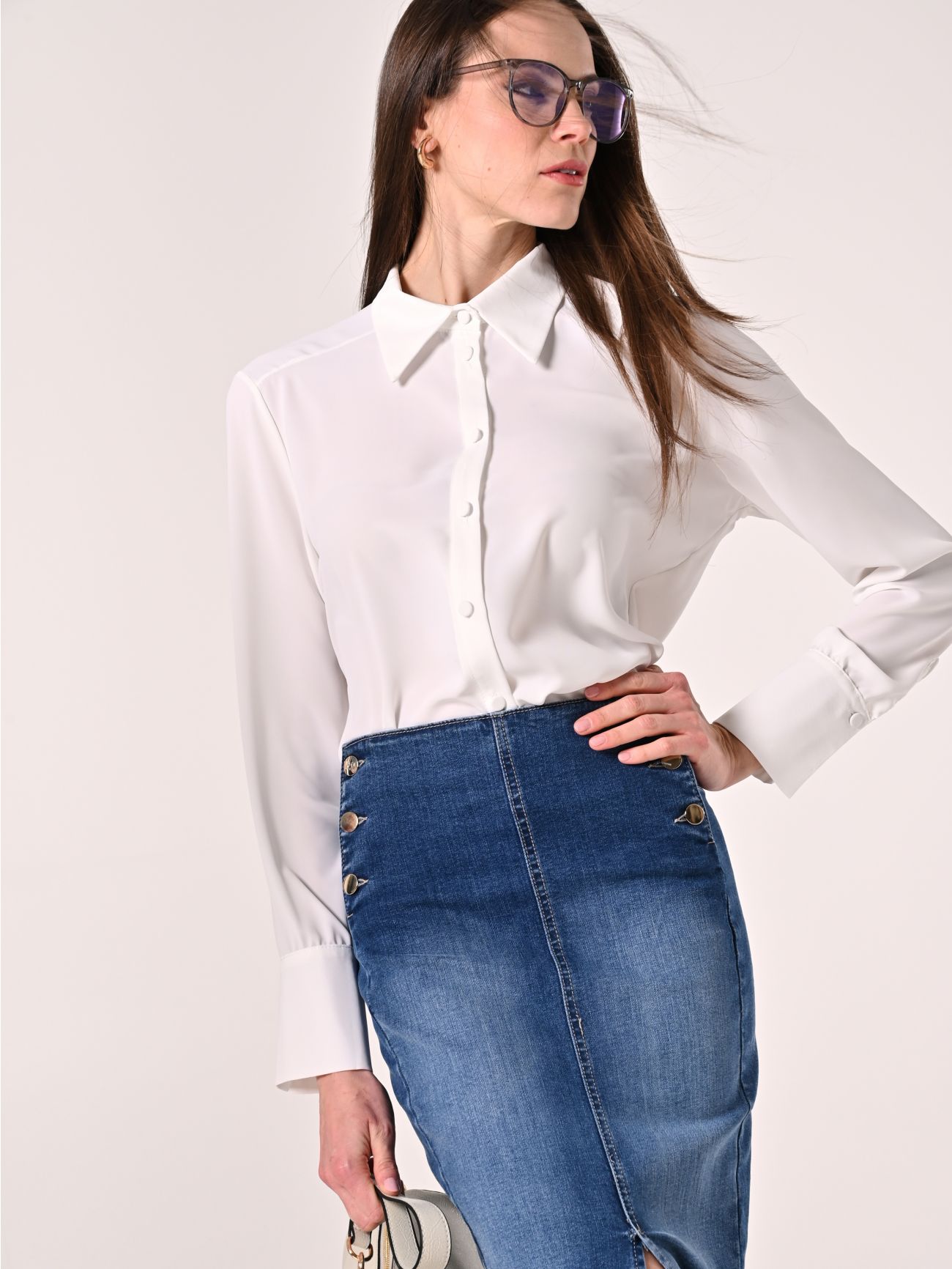 Bluse in Weiß  Rinascimento