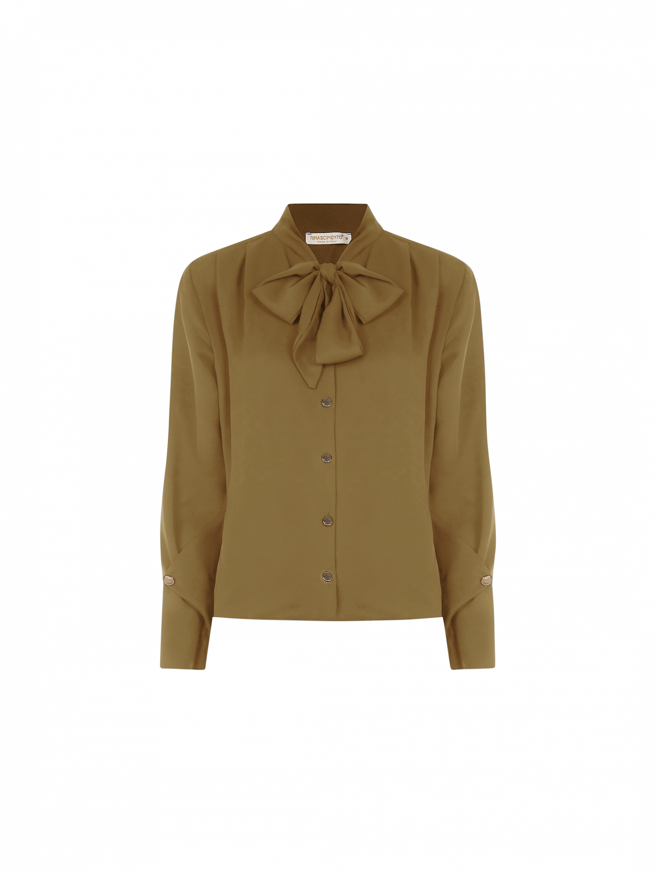 Blusa con Fiocco e Pinces Verde Militare det_4