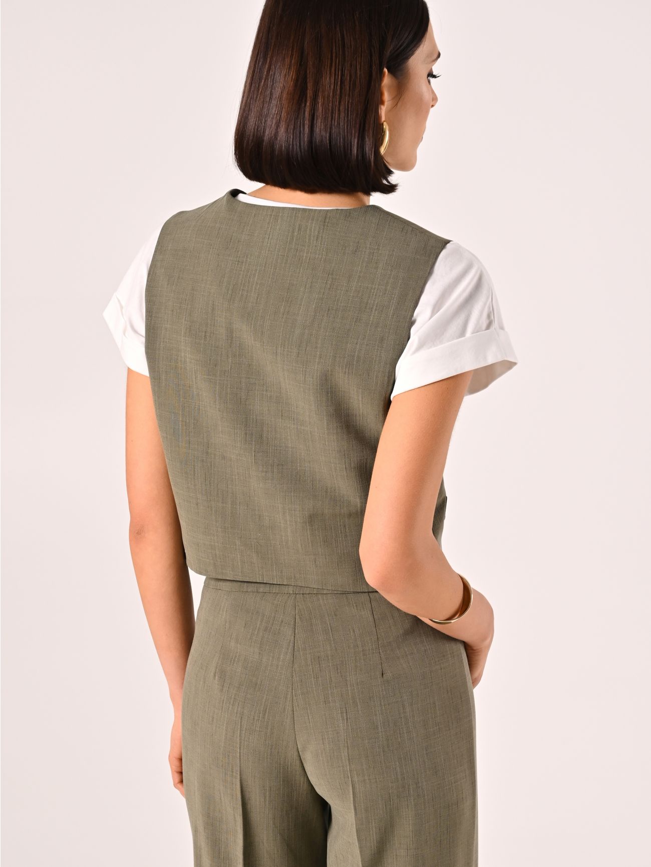 Gilet Verde Militare in Poliviscosa det_3