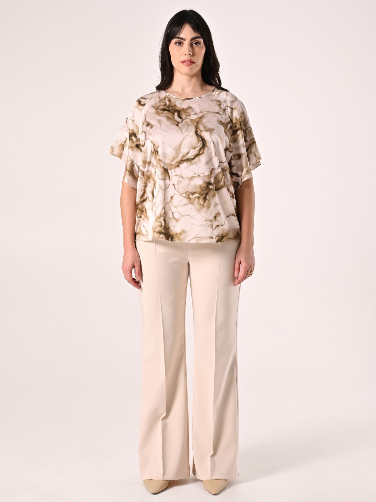 Blusa curvy con estampado marmolado det_1