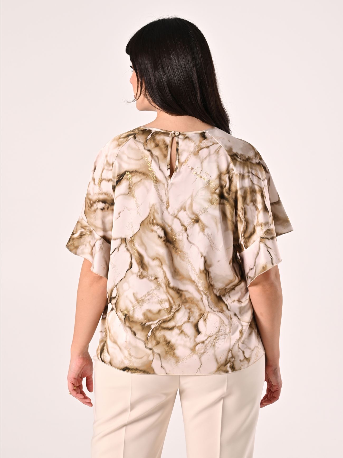 Blusa curvy con estampado marmolado det_3