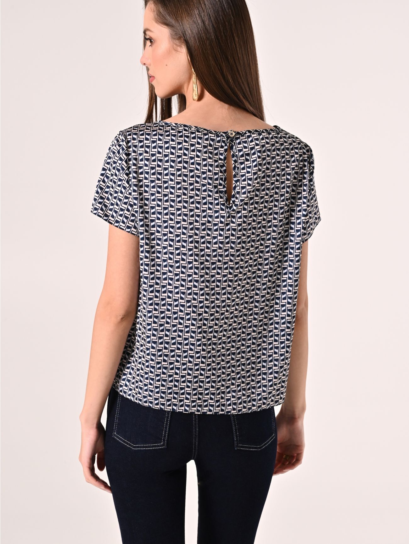 Bluse mit geometrischem Muster det_3