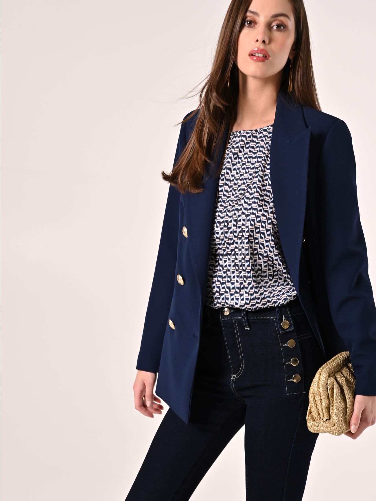 Bluse mit geometrischem Muster  Rinascimento