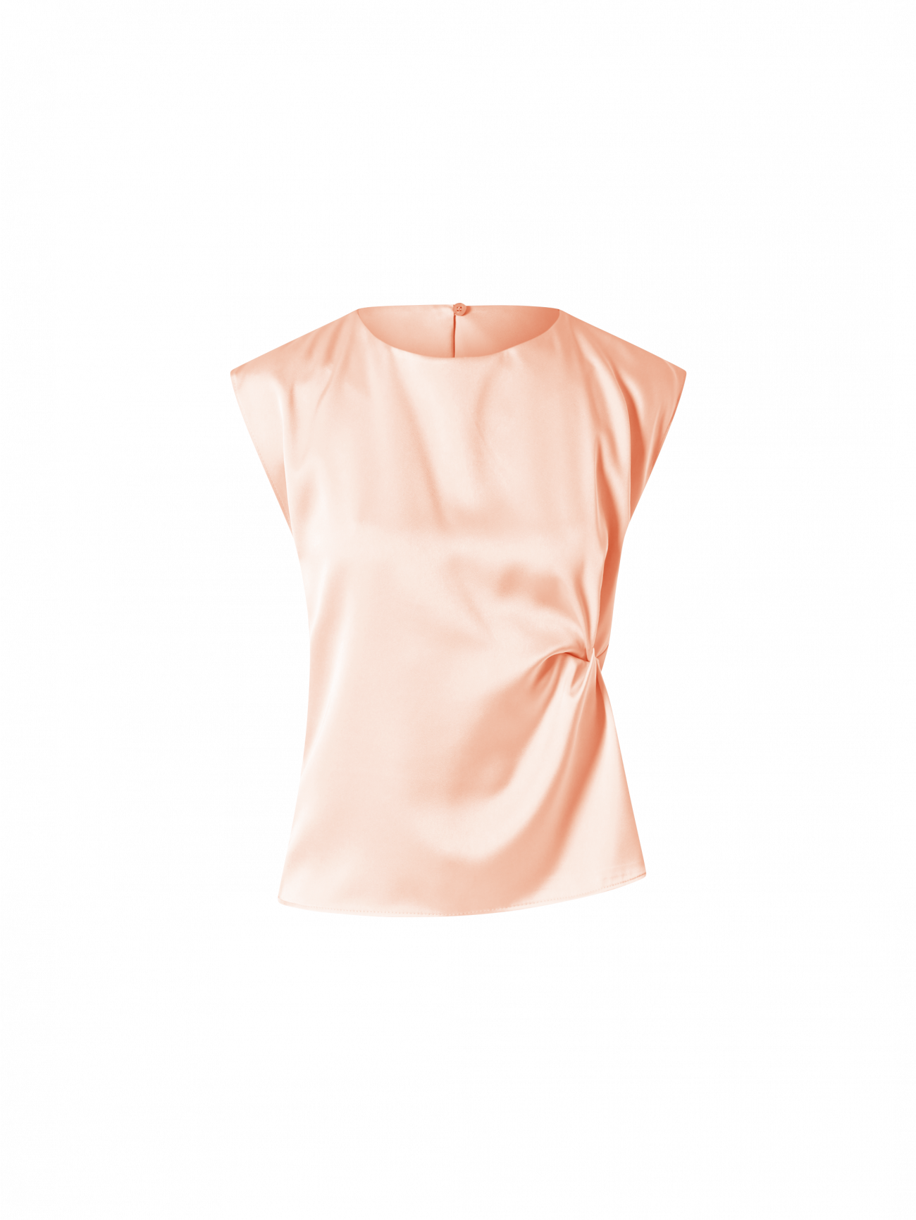 Ärmelloses Top aus Satin in Beige det_4