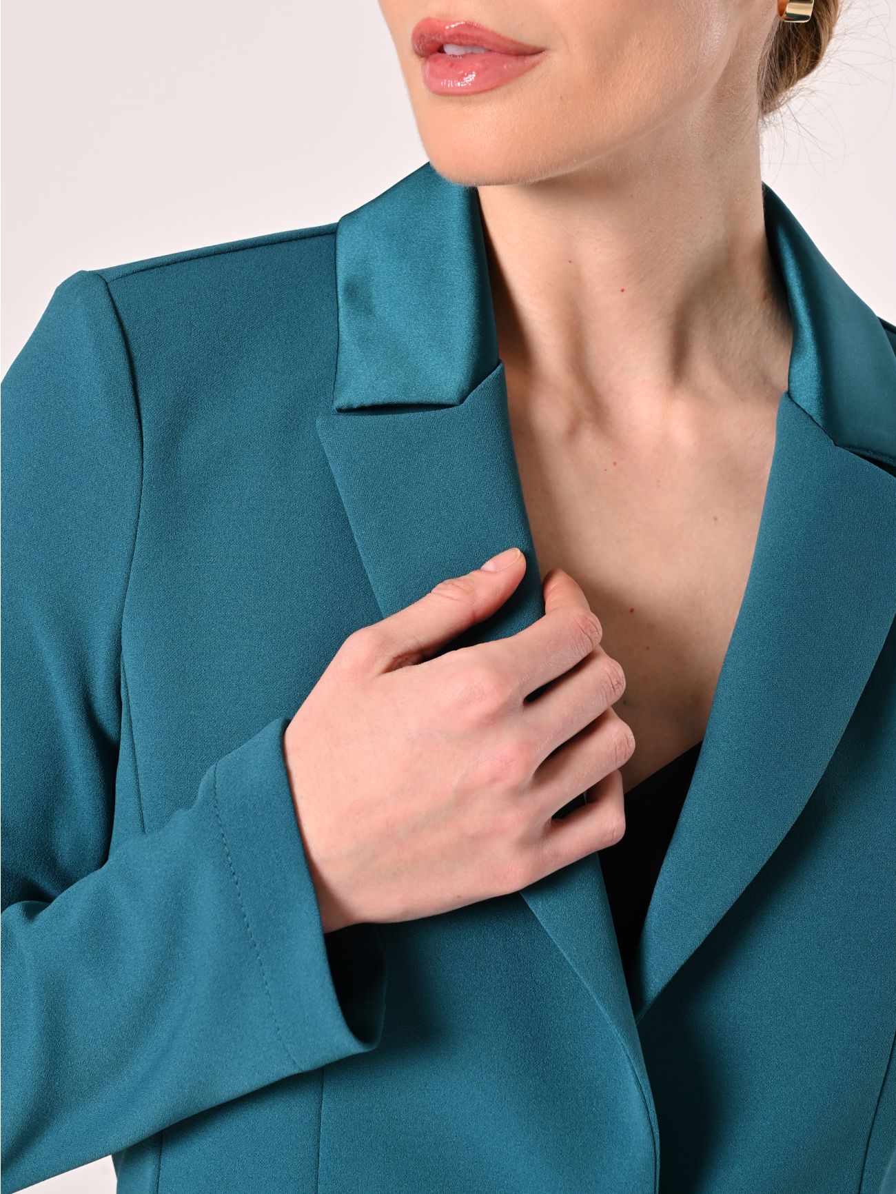 Giacca Verde Reale con Inserti in Raso in_i5