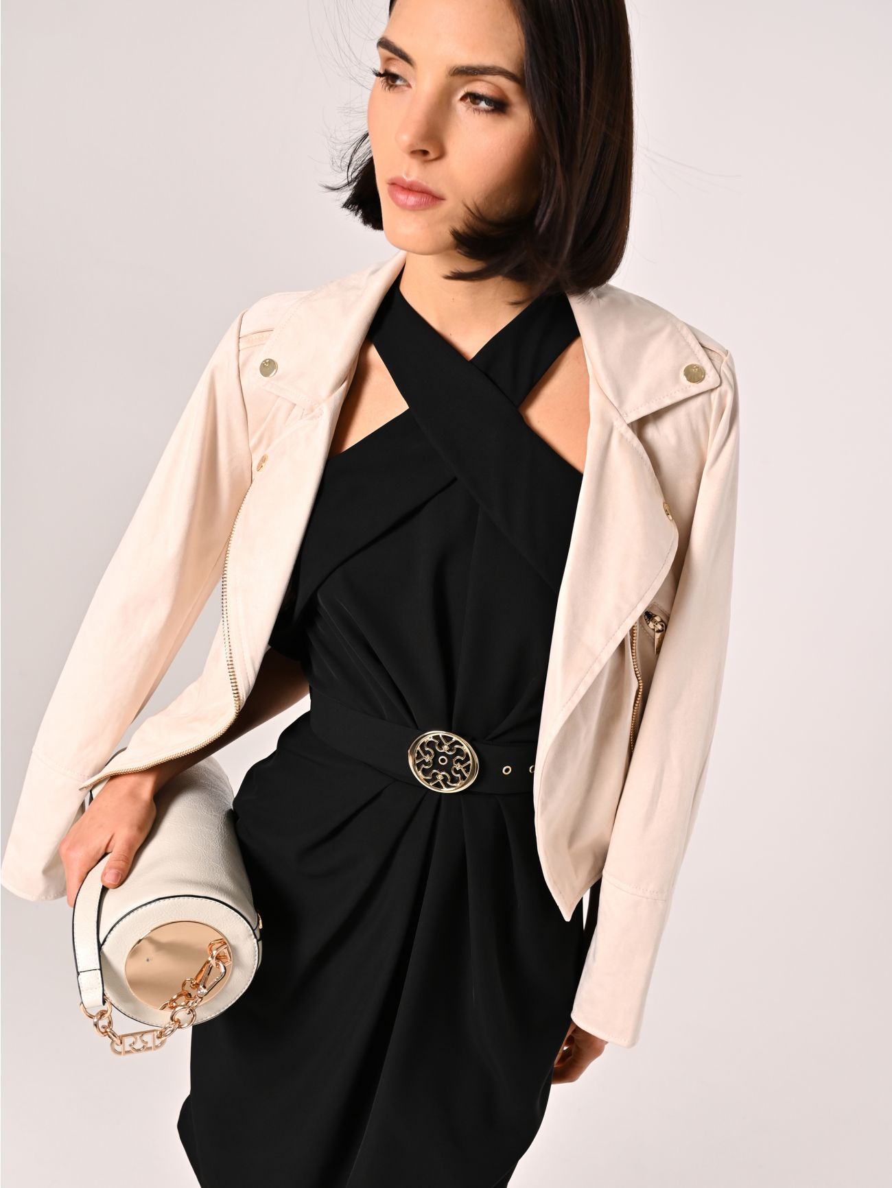 Black Sheath Dress with Halterneck  Rinascimento
