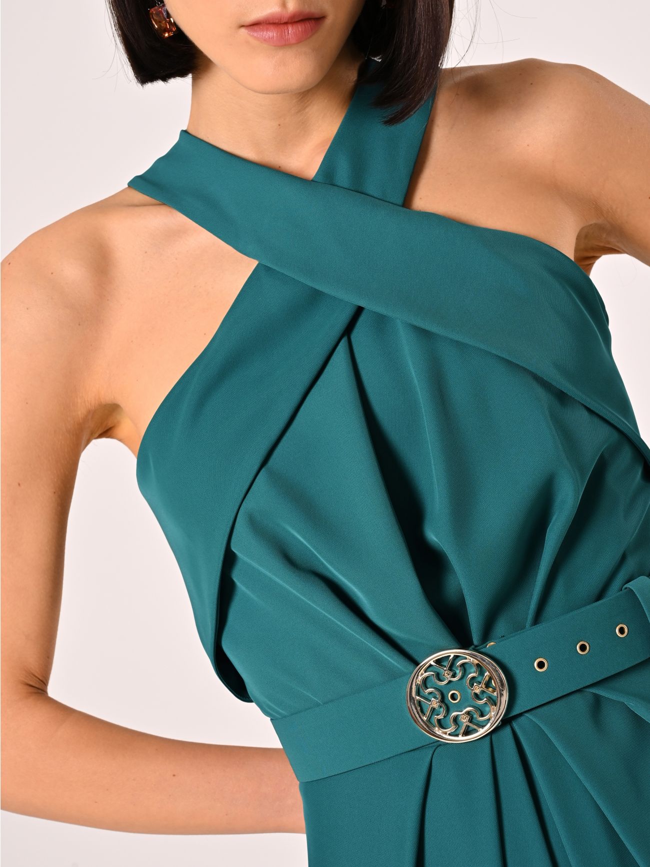 Tubino Verde Reale con Scollo all'Americana in_i5