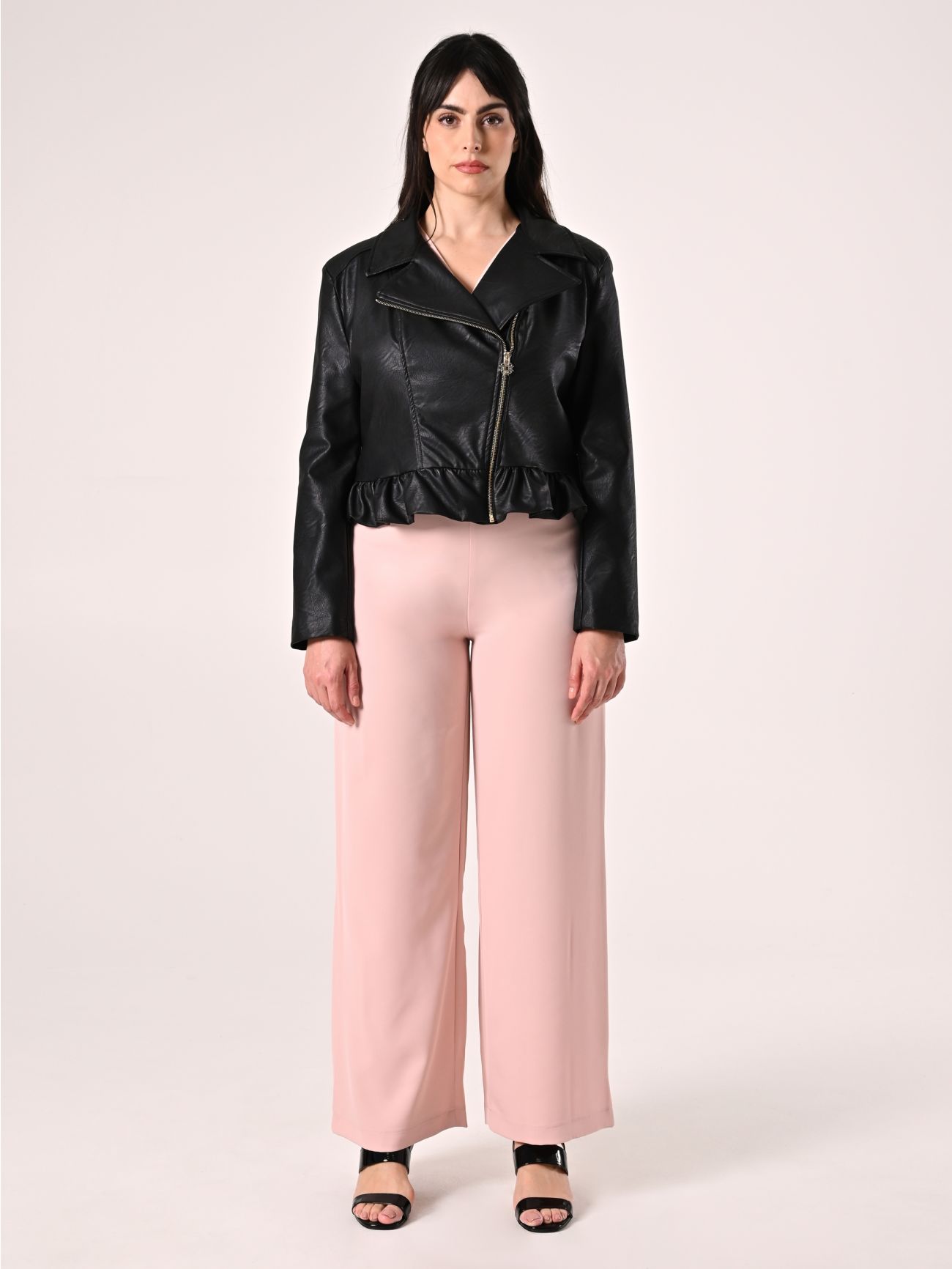 Veste curvy en simili cuir det_1
