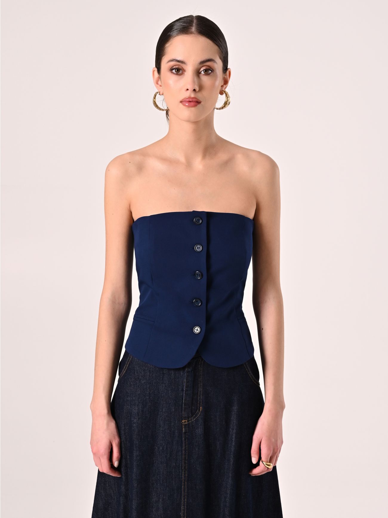 Top bustier bleu det_2