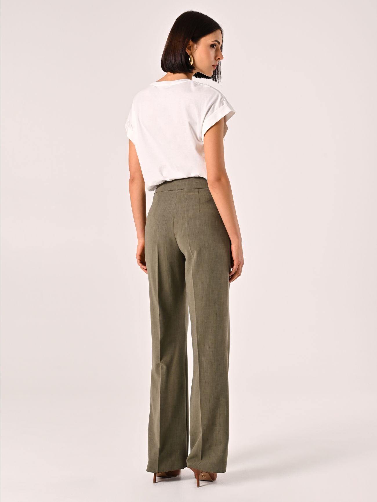 Pantaloni Verde Militare in Poliviscosa det_3