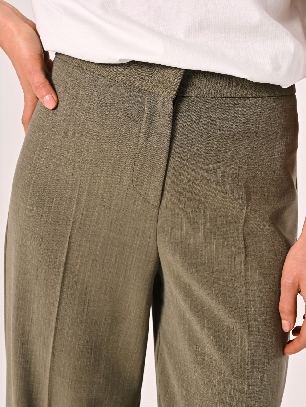 Pantaloni Verde Militare in Poliviscosa in_i5