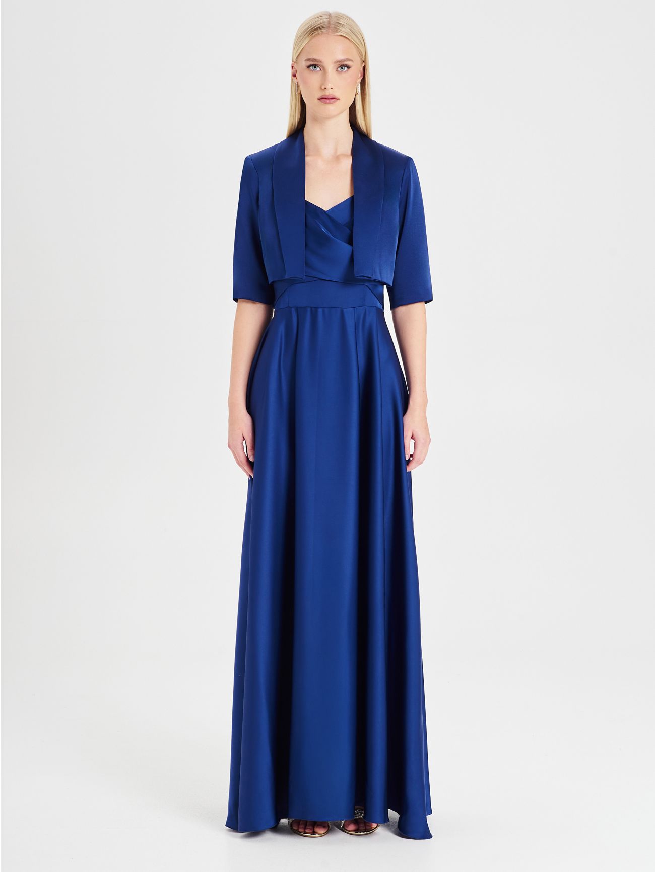 Rinascimento atelier Blue Satin Shrug det_1