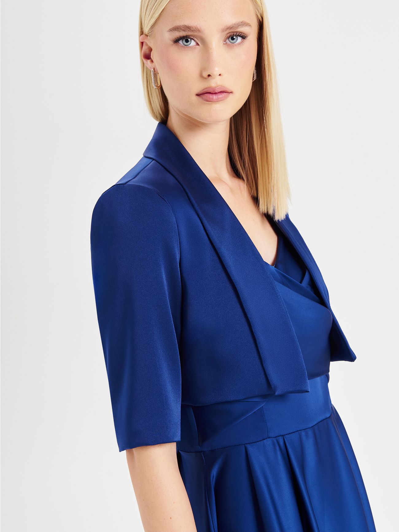 Rinascimento atelier Blue Satin Shrug in_i5