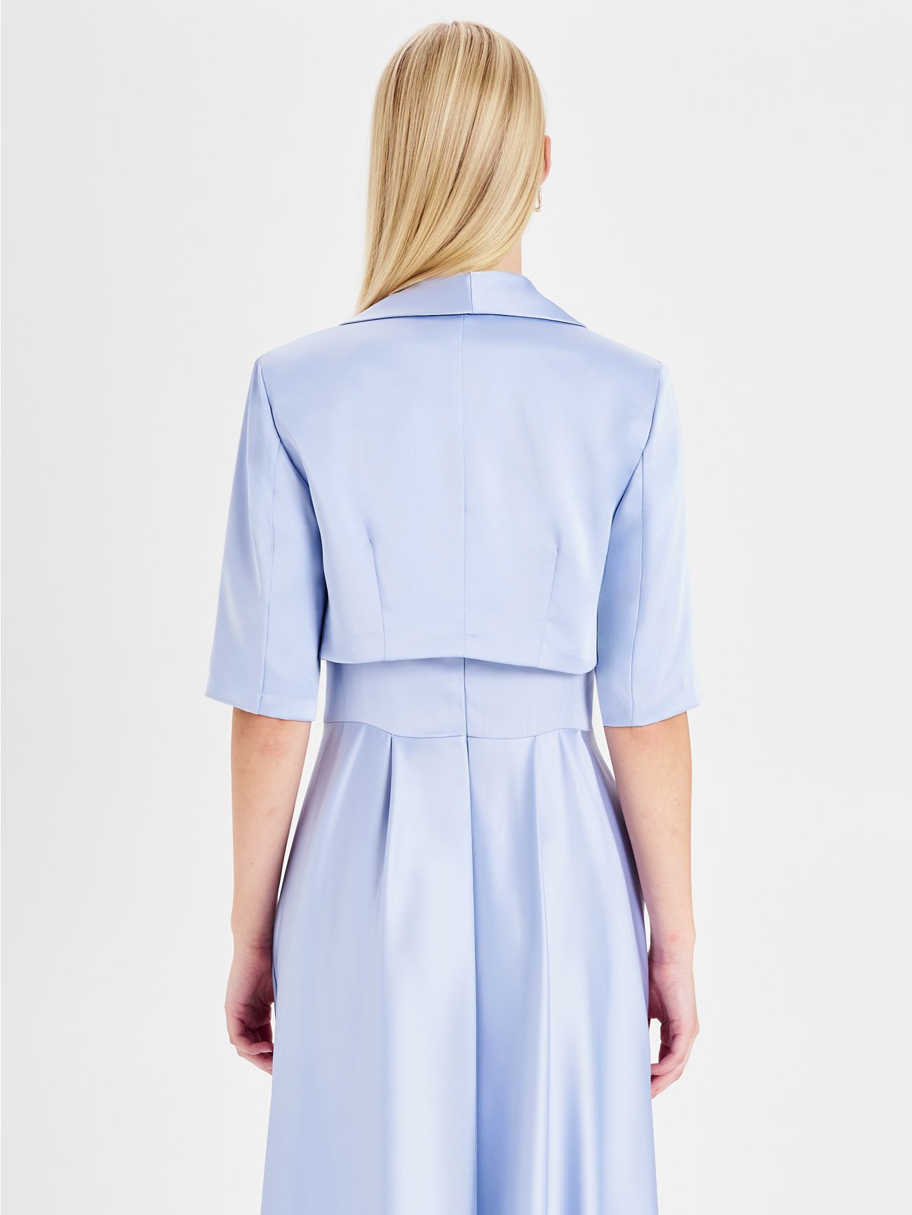 Rinascimento atelier Light Blue Satin Shrug in_i4