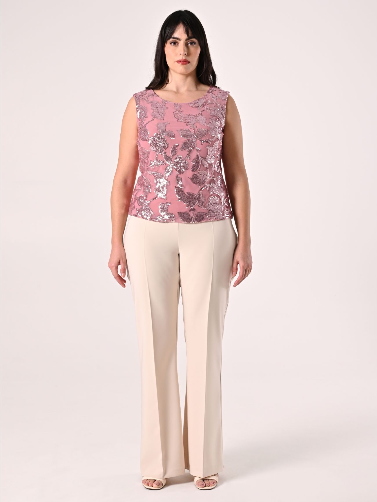Curvy Pink Sequinned Top det_1