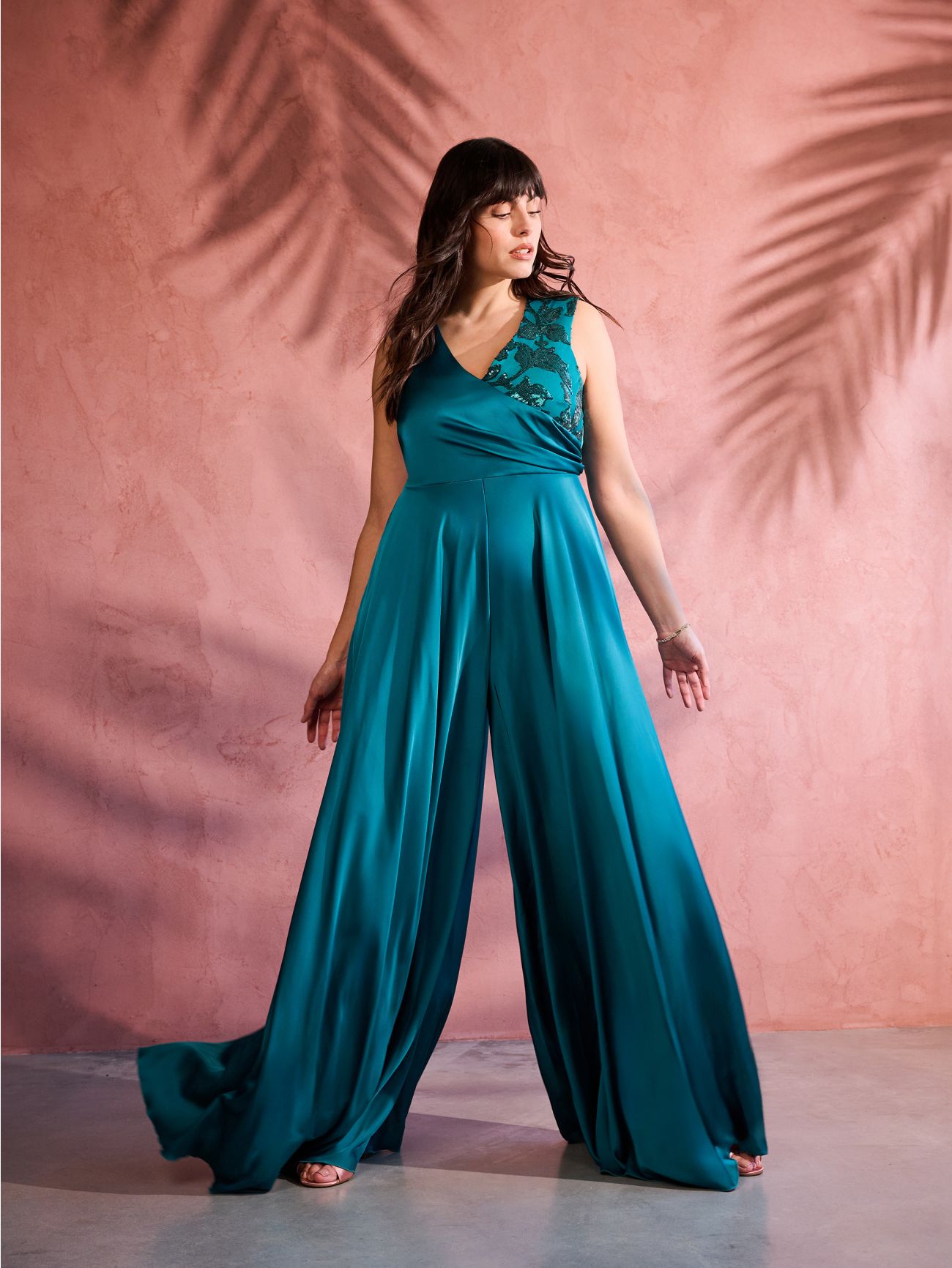 Tuta Curvy Verde con Paillettes  Rinascimento