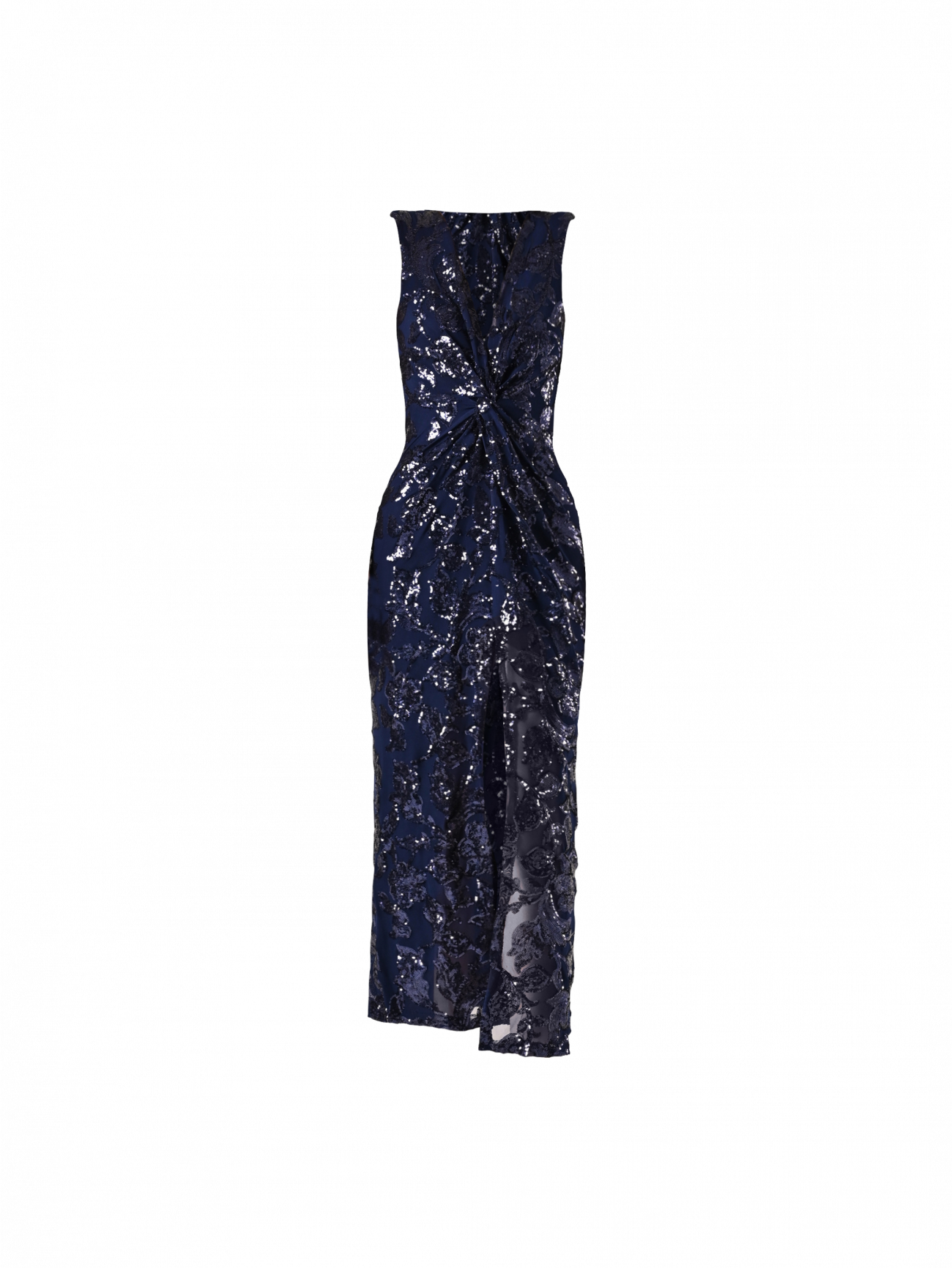 Langes Paillettenkleid in Blau det_4