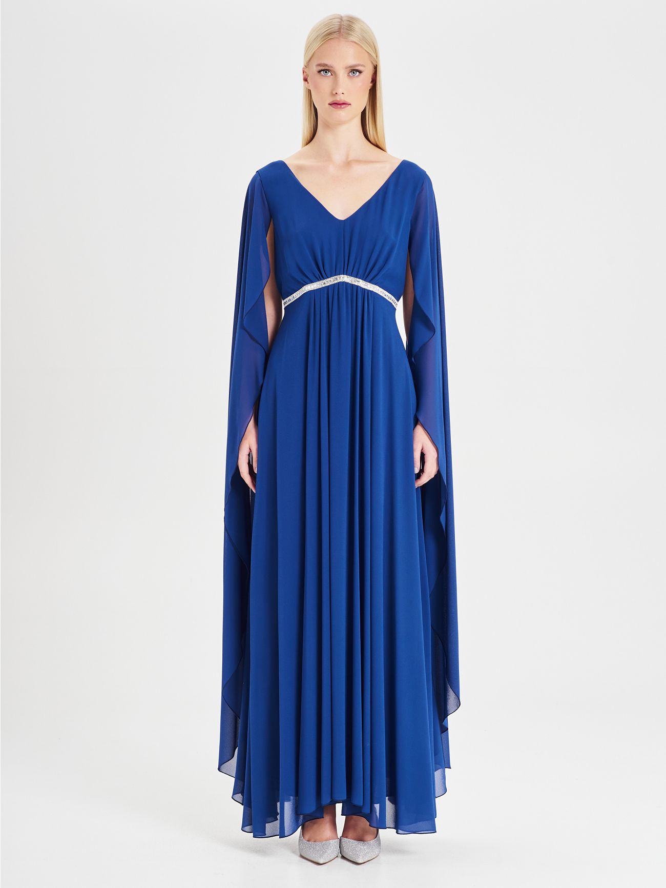 Rinascimento atelier Blu Long Dress with Stones det_1