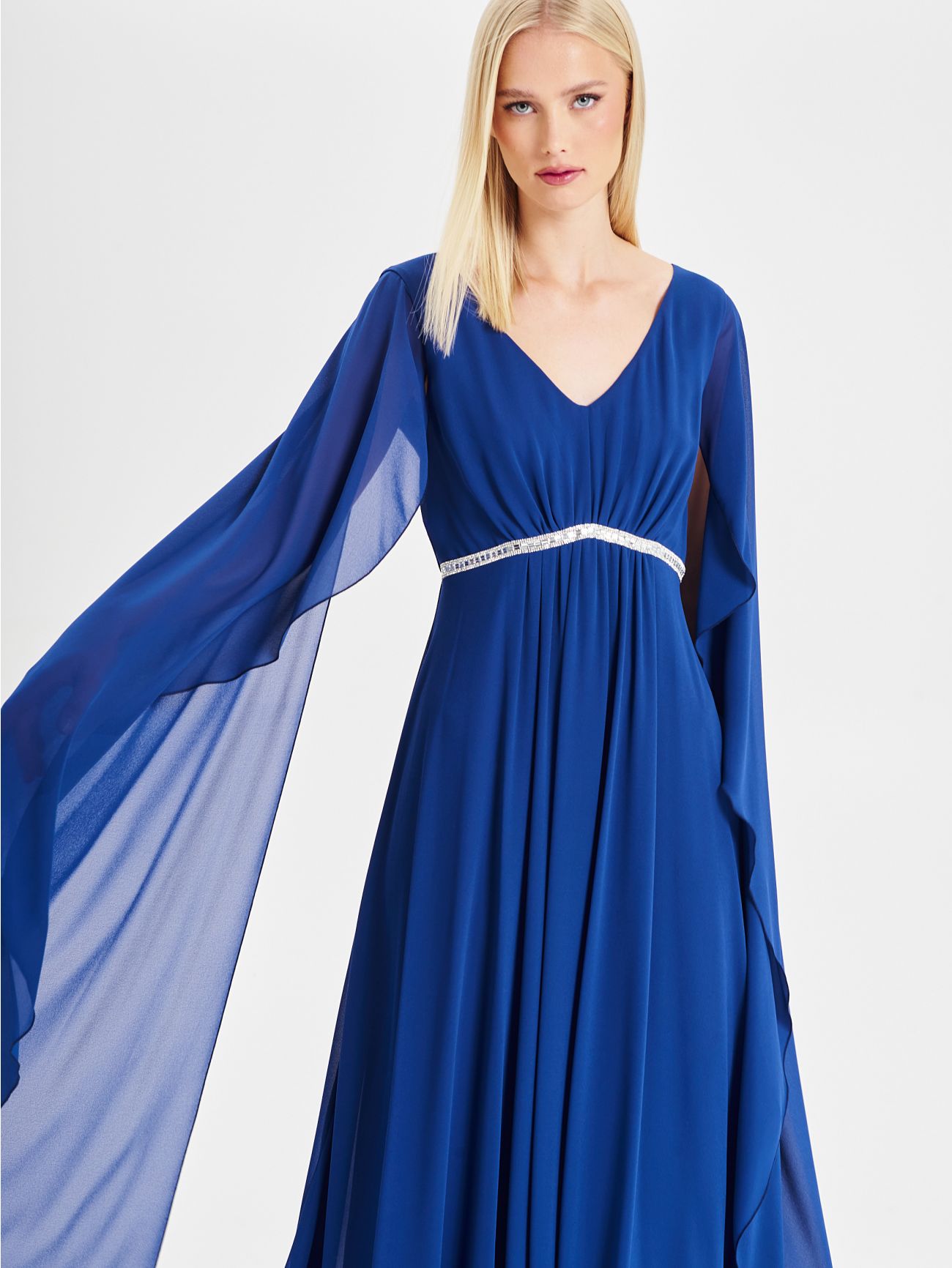Rinascimento atelier Blu Long Dress with Stones in_i5