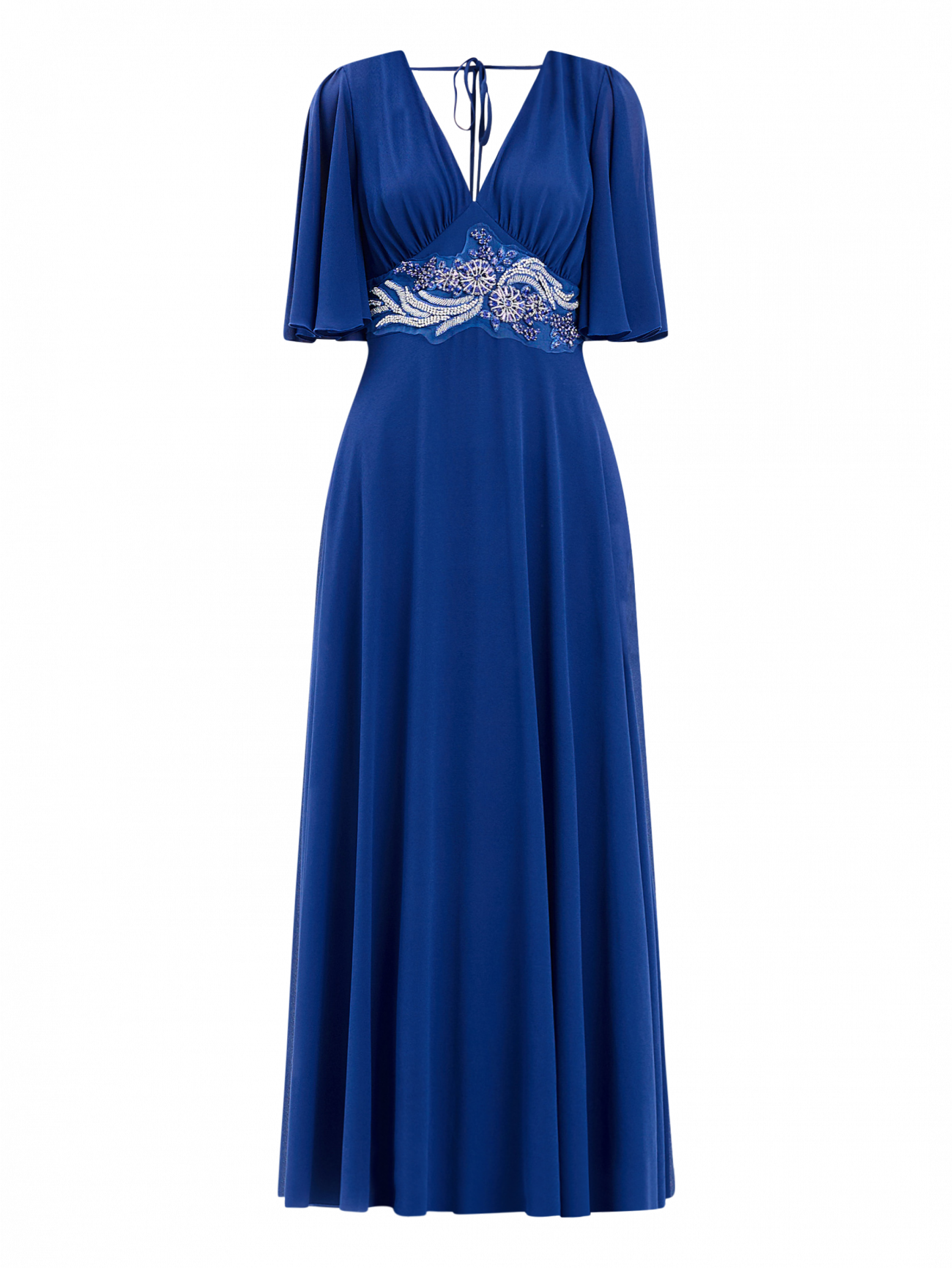 Rinascimento atelier-Kleid in Blau mit Schmucksteinen det_4