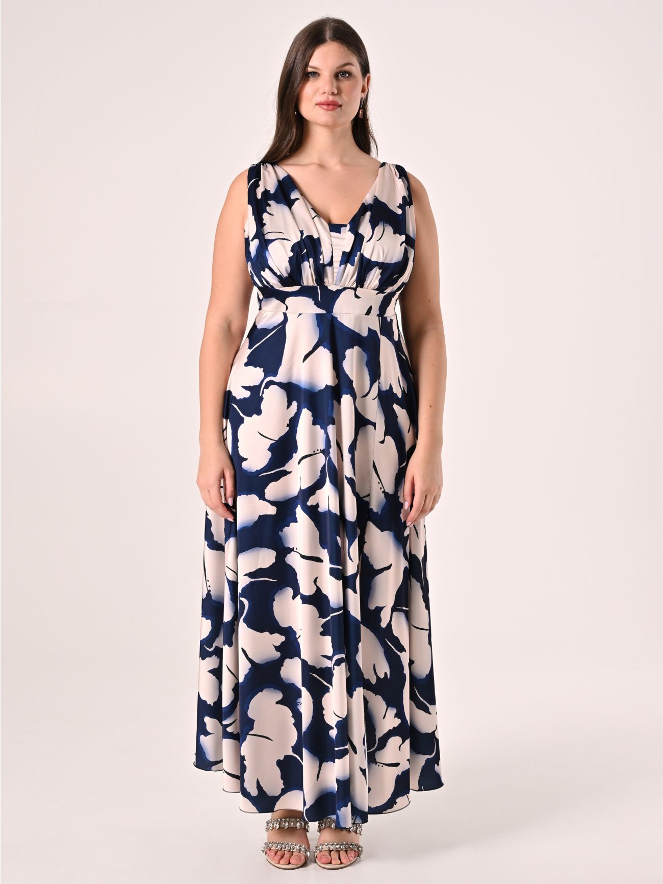 Long Curvy Floral Print Dress det_1