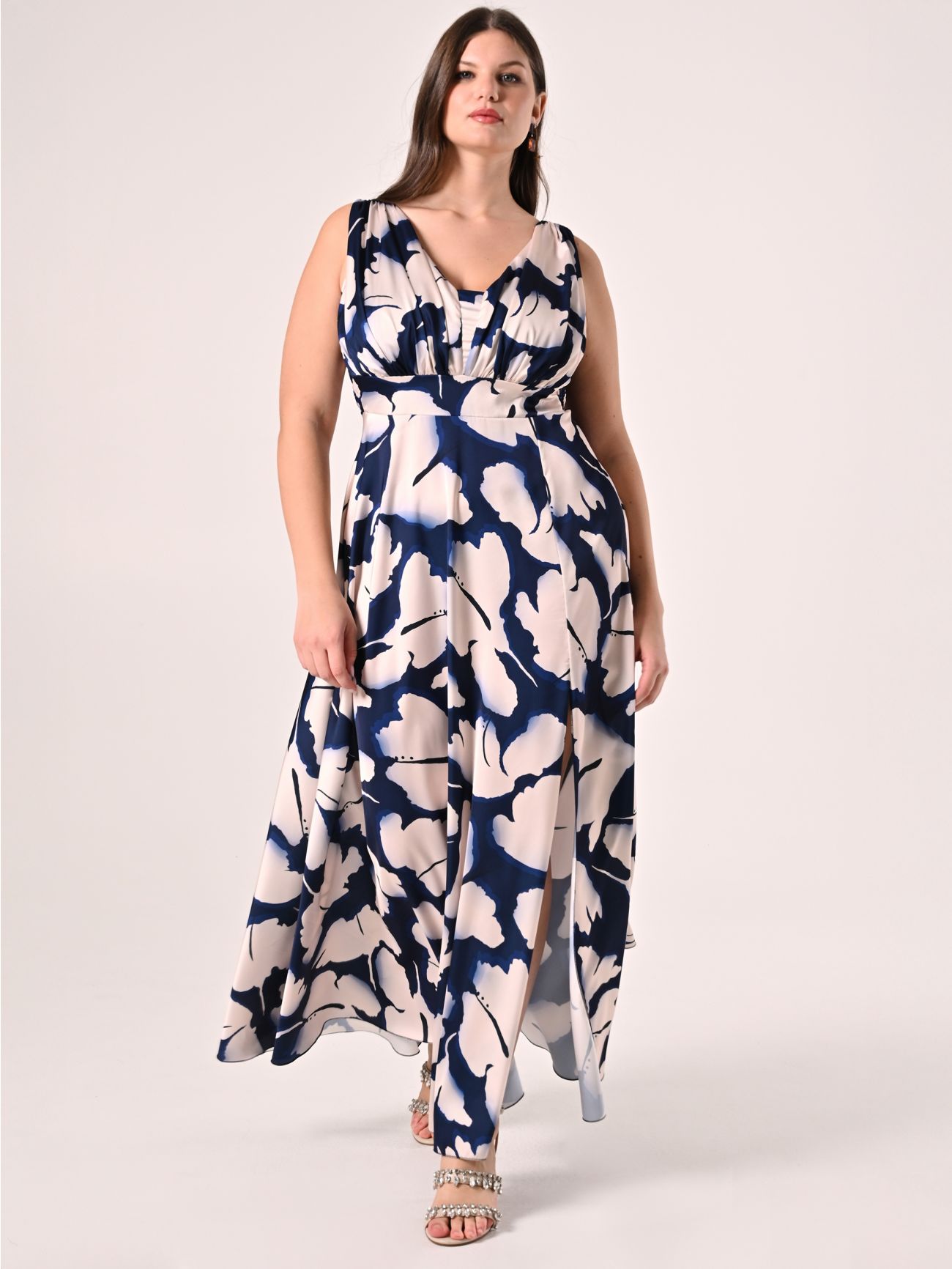 Long Curvy Floral Print Dress in_i7