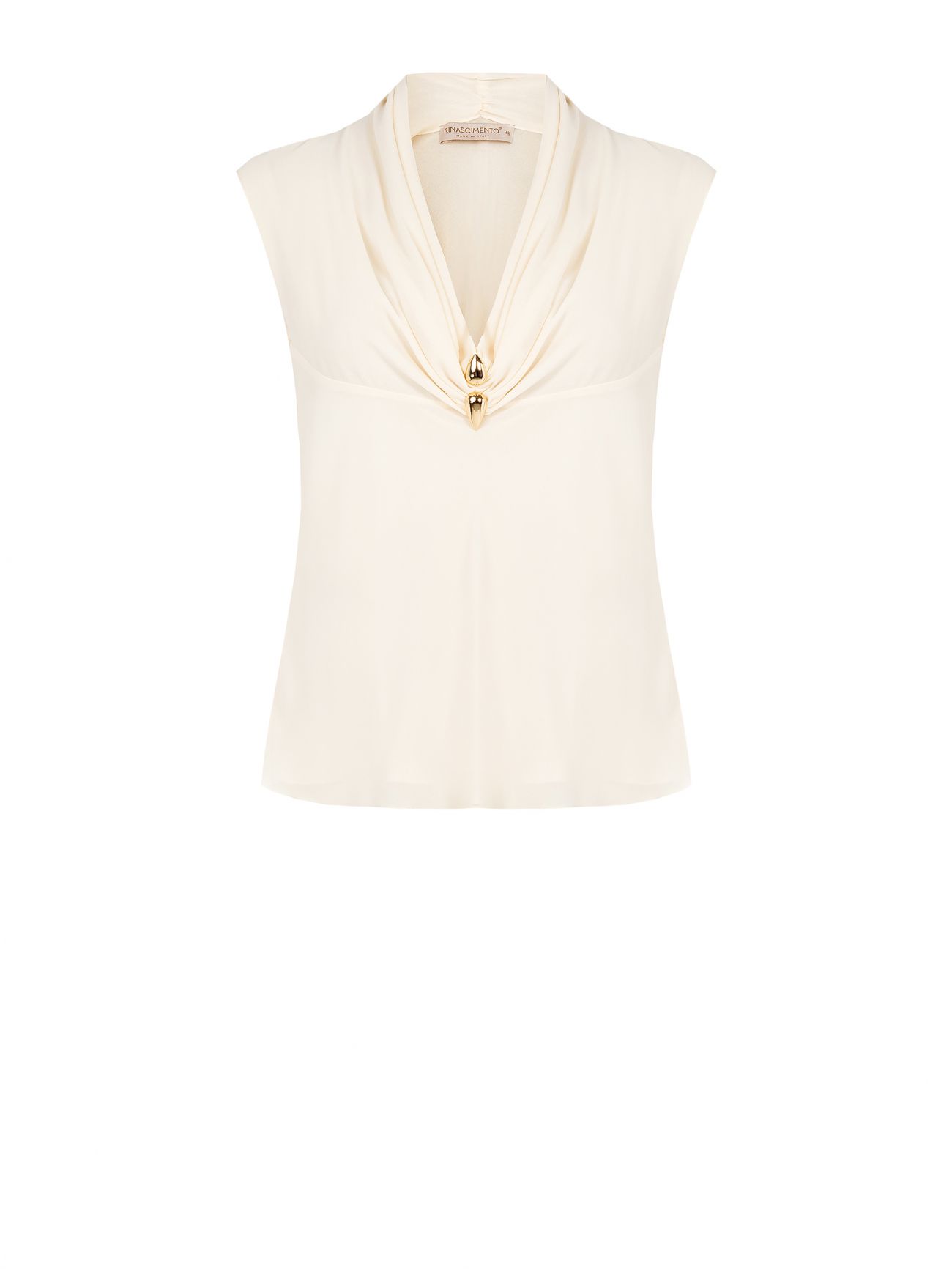 Jewelled Curvy Beige Blouse det_4
