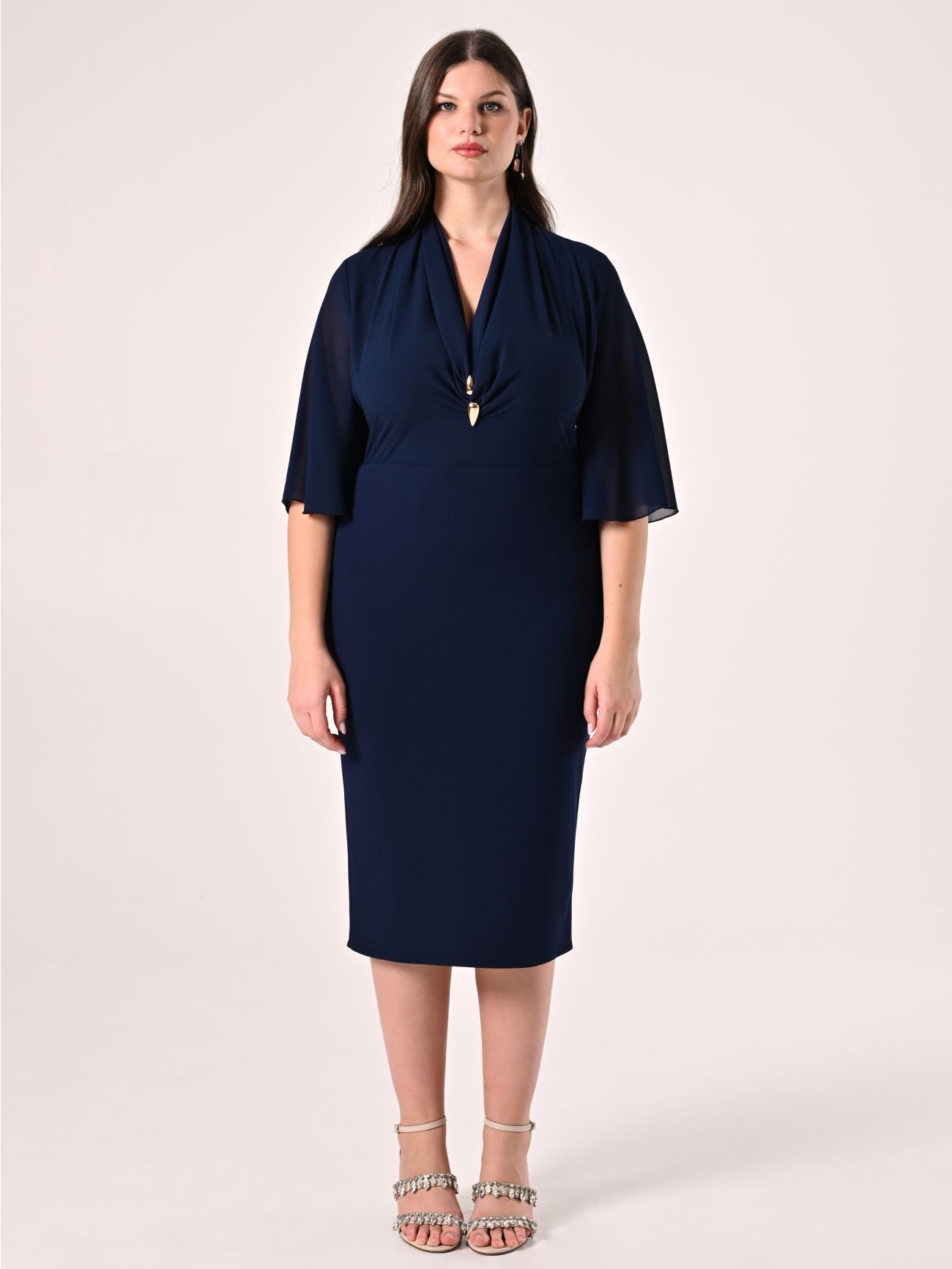 Curvy Blue Dress with Jewel Detail det_1
