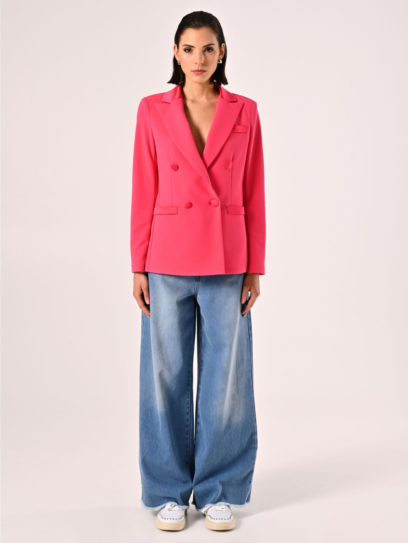 Fuchsia Jacket with Satin Inserts det_1