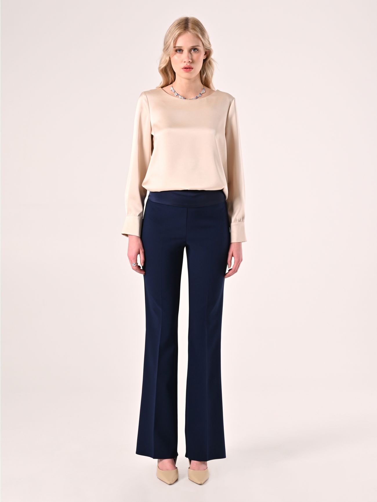 Pantalon de smoking bleu det_1