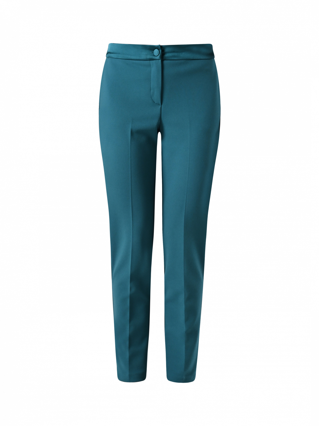 Pantaloni Verde Reale con Inserti in Raso det_4