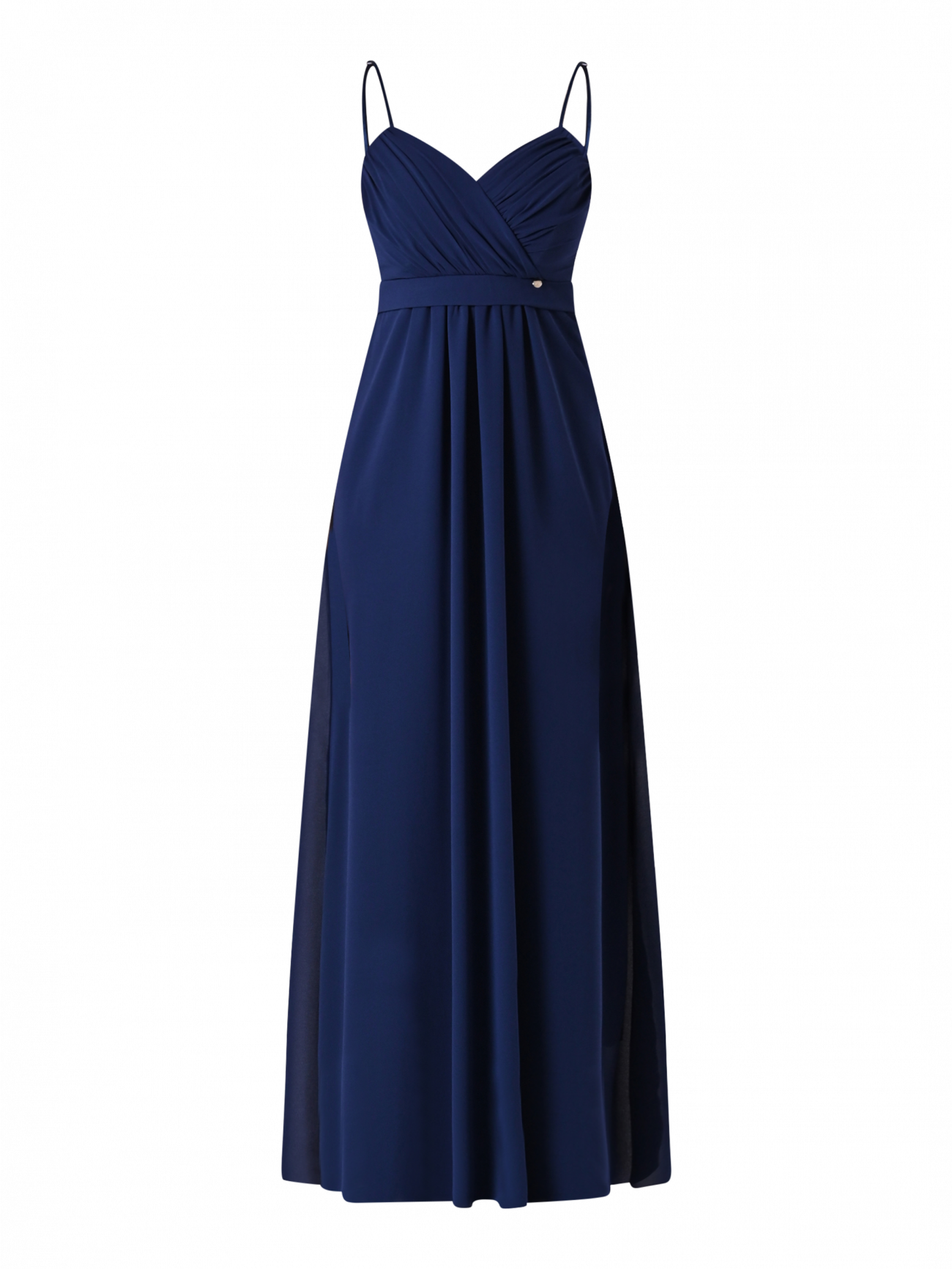 Abito taglio Impero  in Georgette Blu det_4