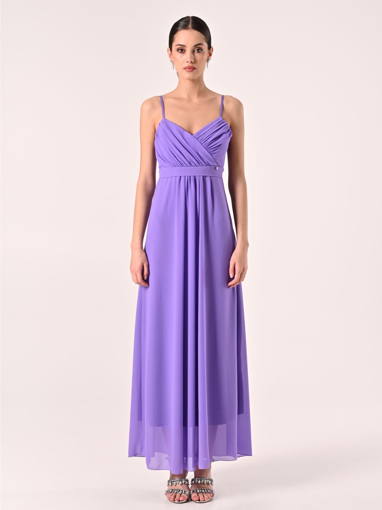 Georgette-Kleid im Empire-Schnitt in Lila det_1