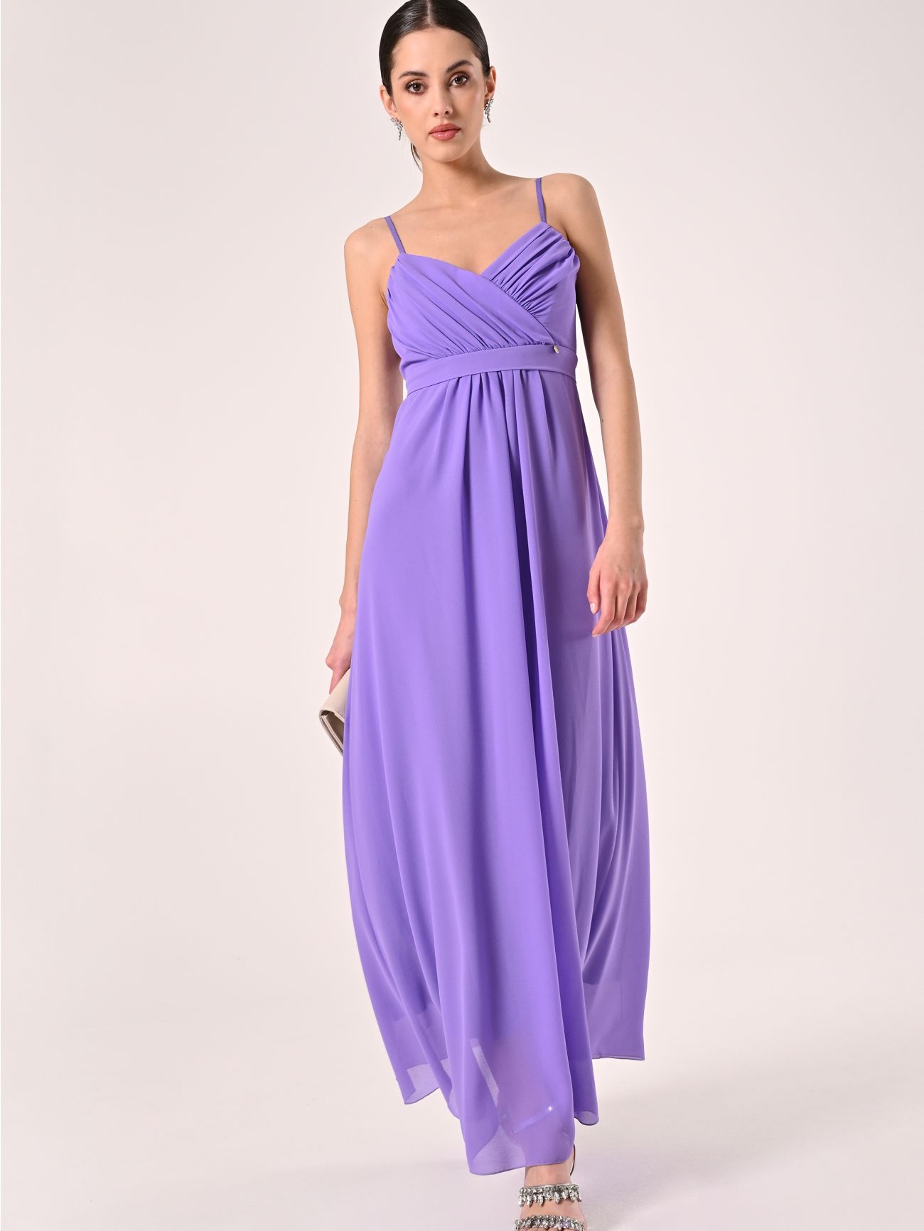 Georgette-Kleid im Empire-Schnitt in Lila sp_e1