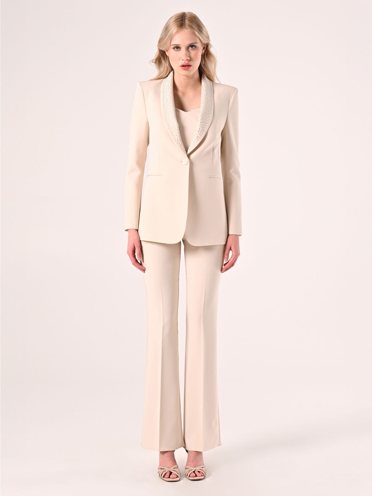 Giacca Beige con Strass det_1