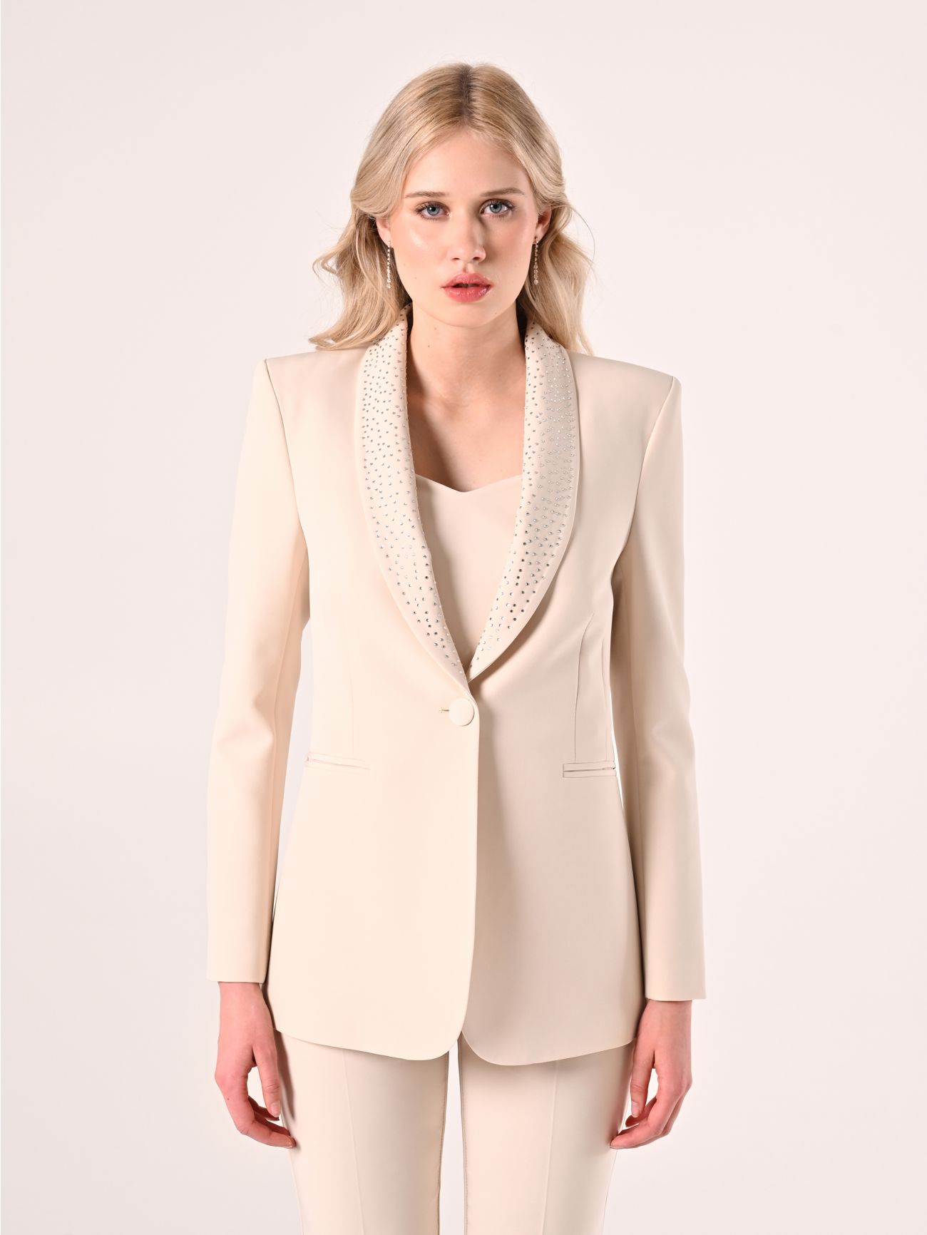 Giacca Beige con Strass det_2