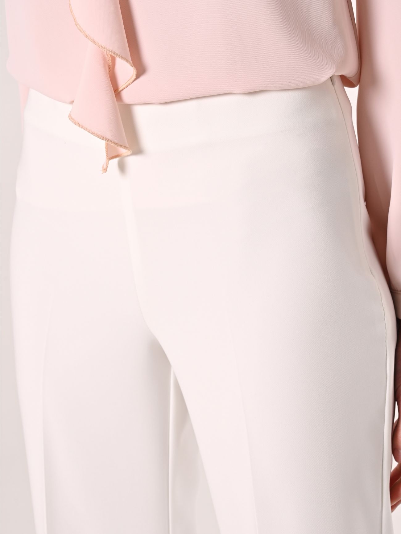 Pantaloni Palazzo in Tessuto Tecnico Bianco in_i5