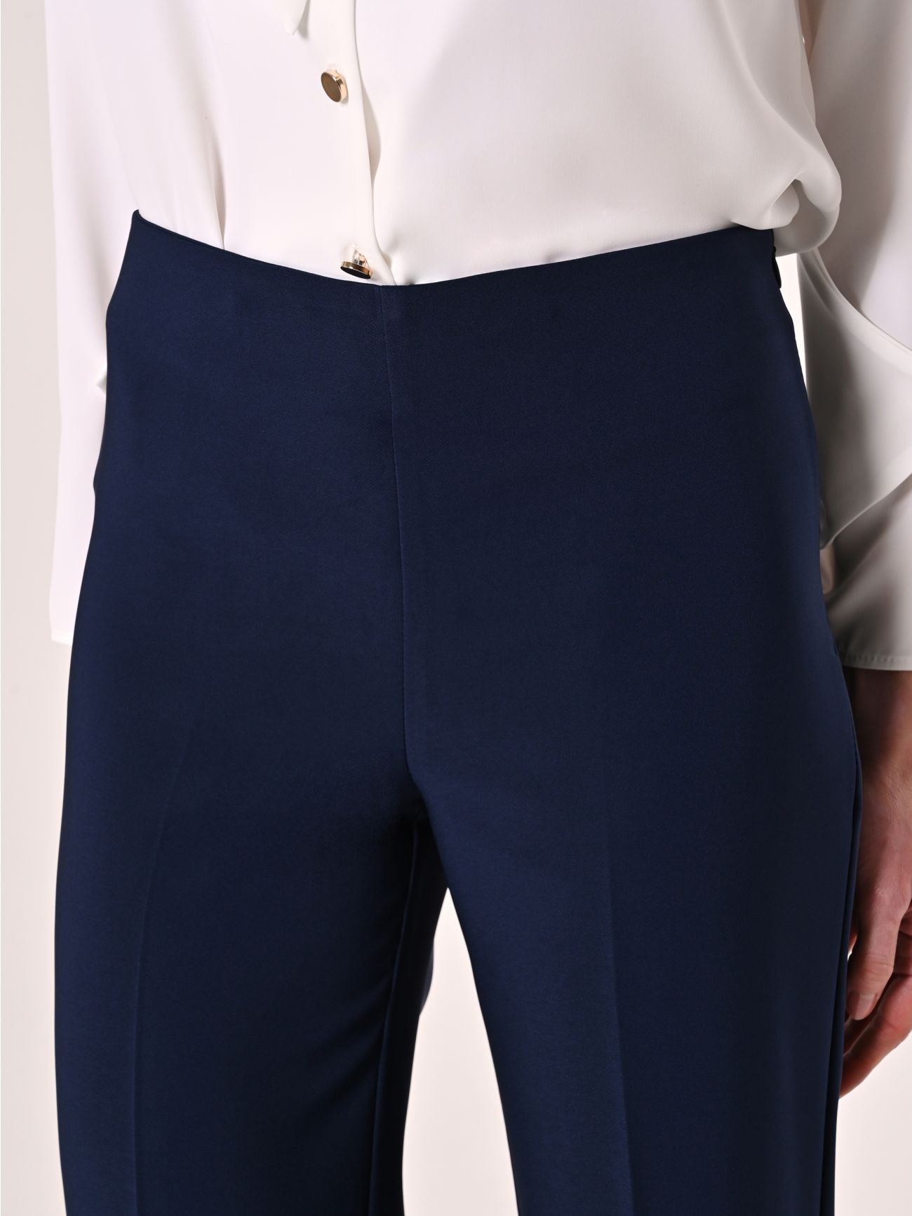 Pantaloni Palazzo in Tessuto Tecnico Blu in_i5