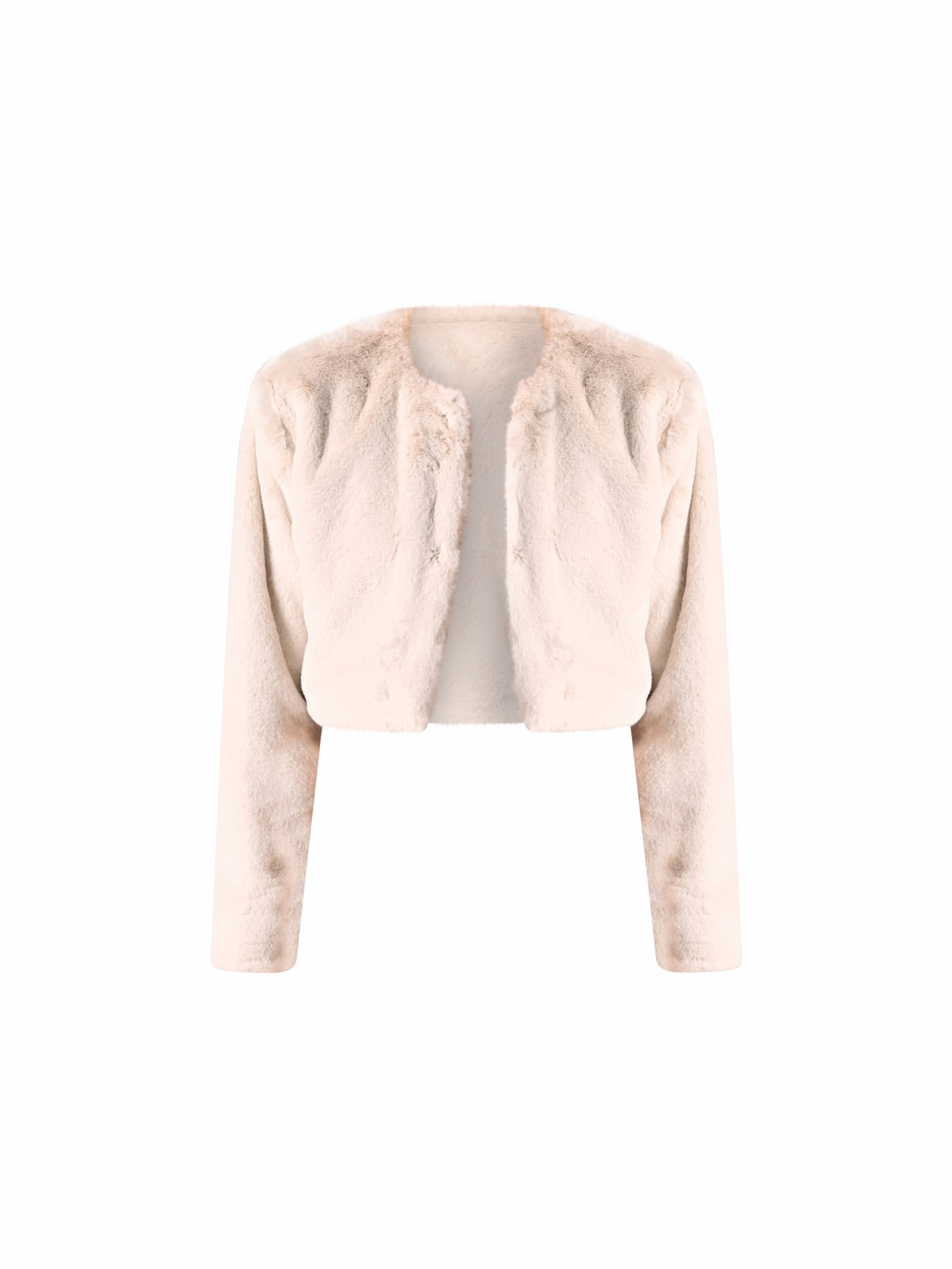 Kurze Jacke mit Pelzeffekt in Weiß det_4