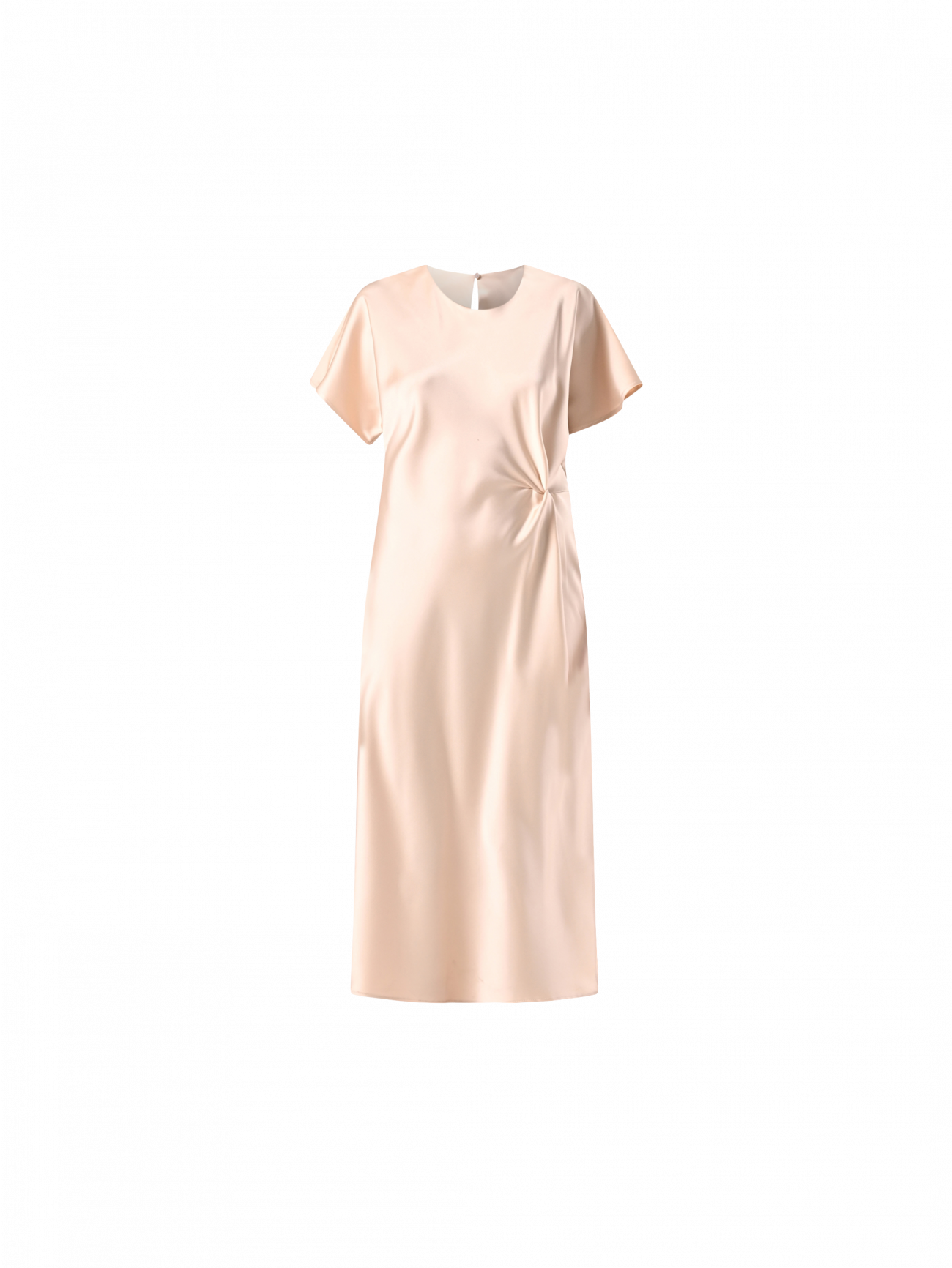 Kleid mit Knoten in Beige aus Satin det_4