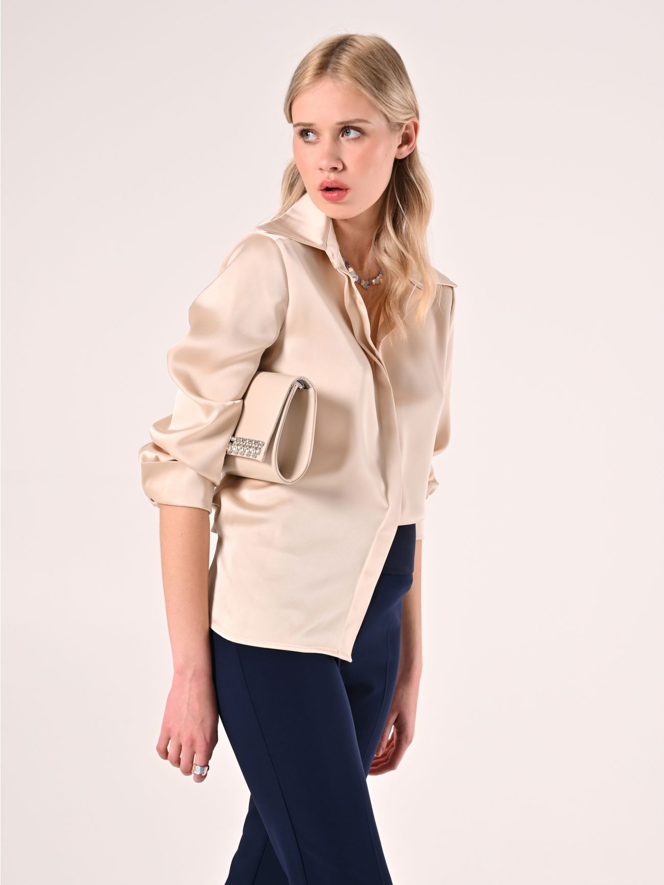 Beige Satin Shirt  Rinascimento