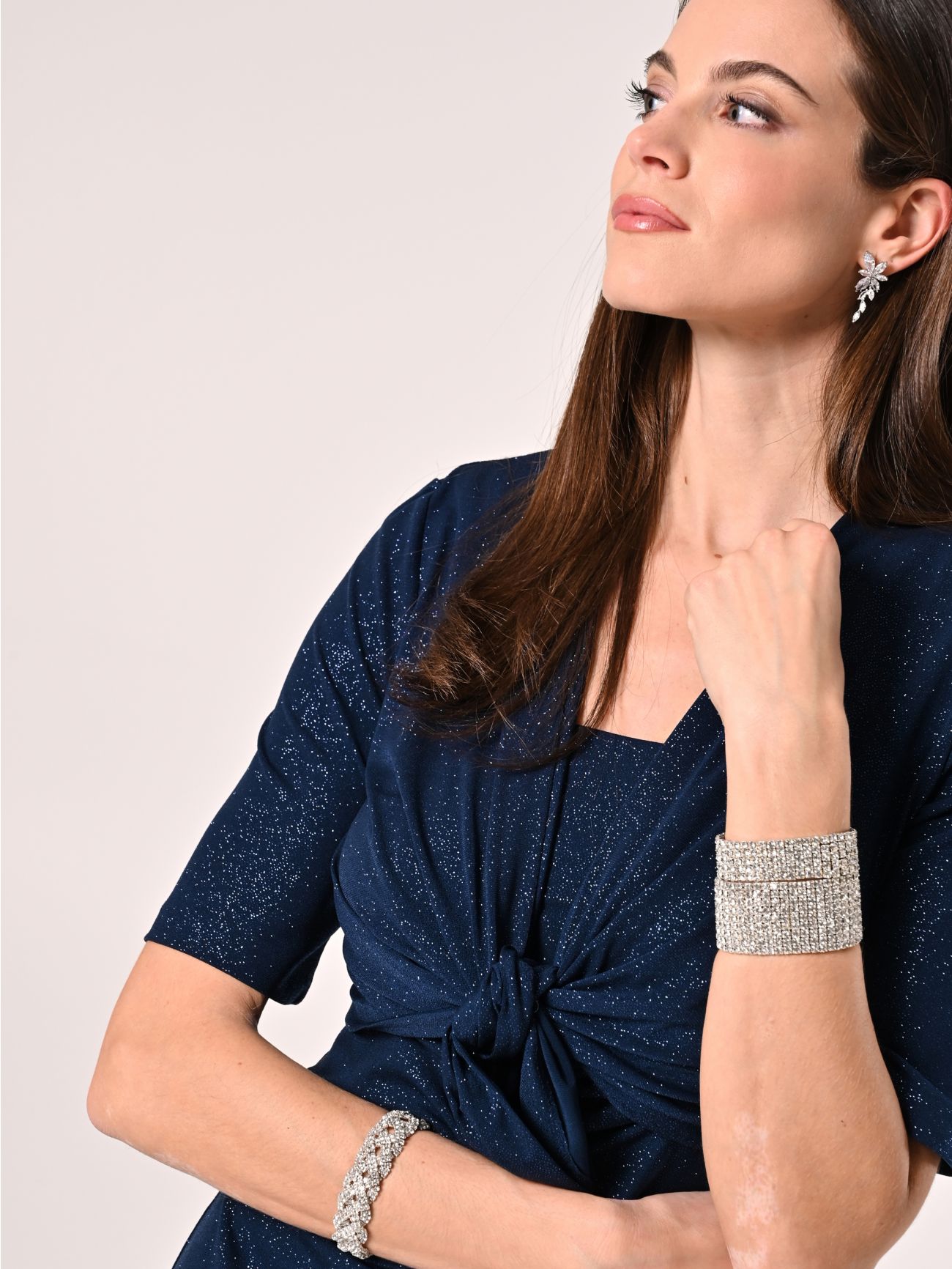 Blue Micro Glitter Shrug  Rinascimento