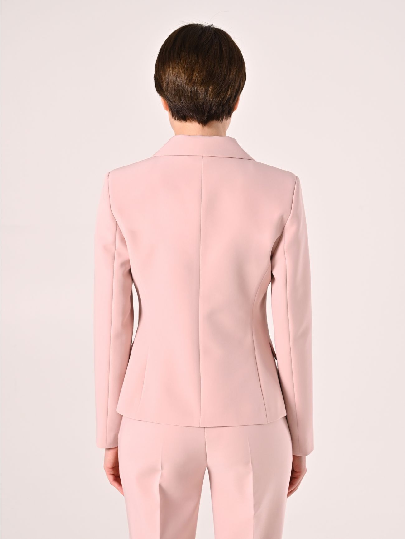 Pale Pink Double-breasted Jacket in Technical Fabric det_3