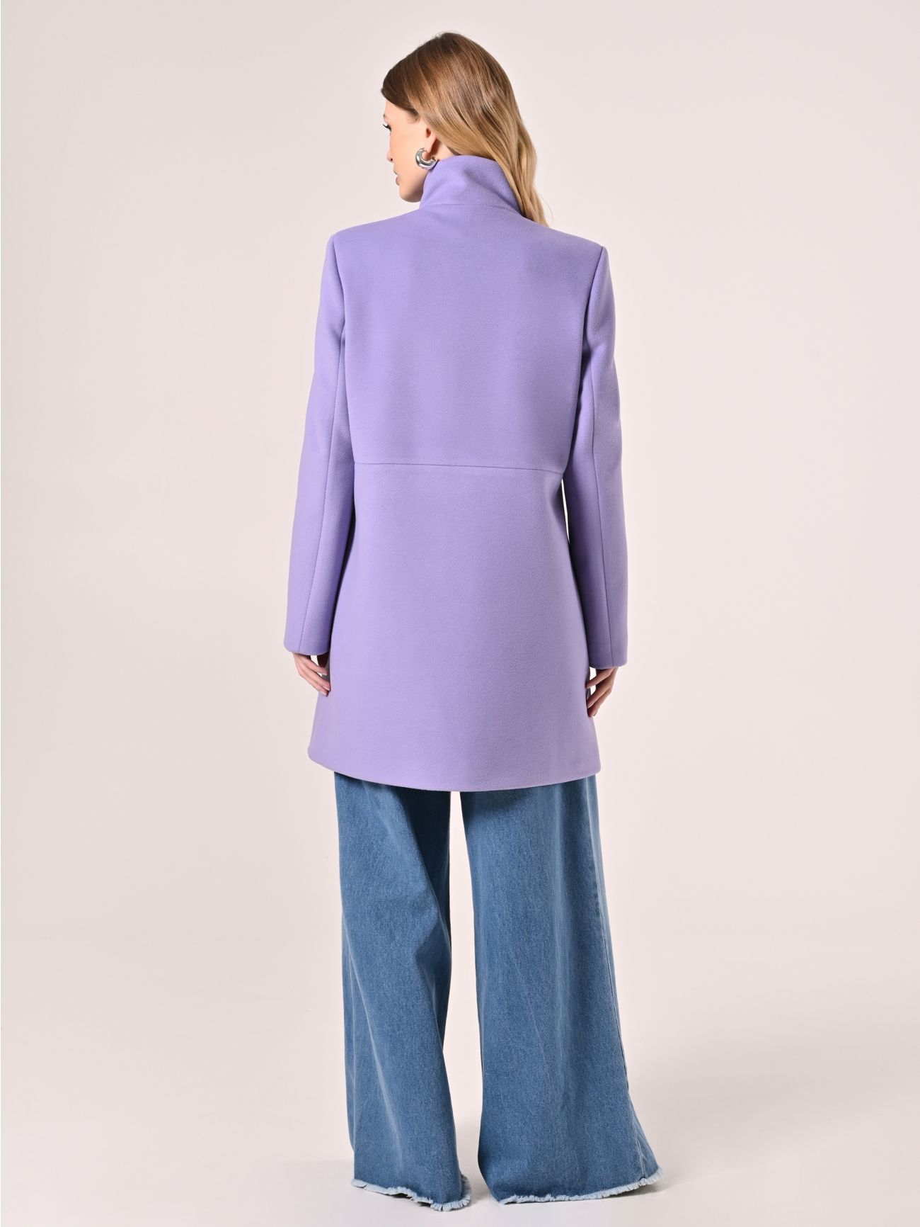 Lilac Coat with Stand-Up Collar det_3