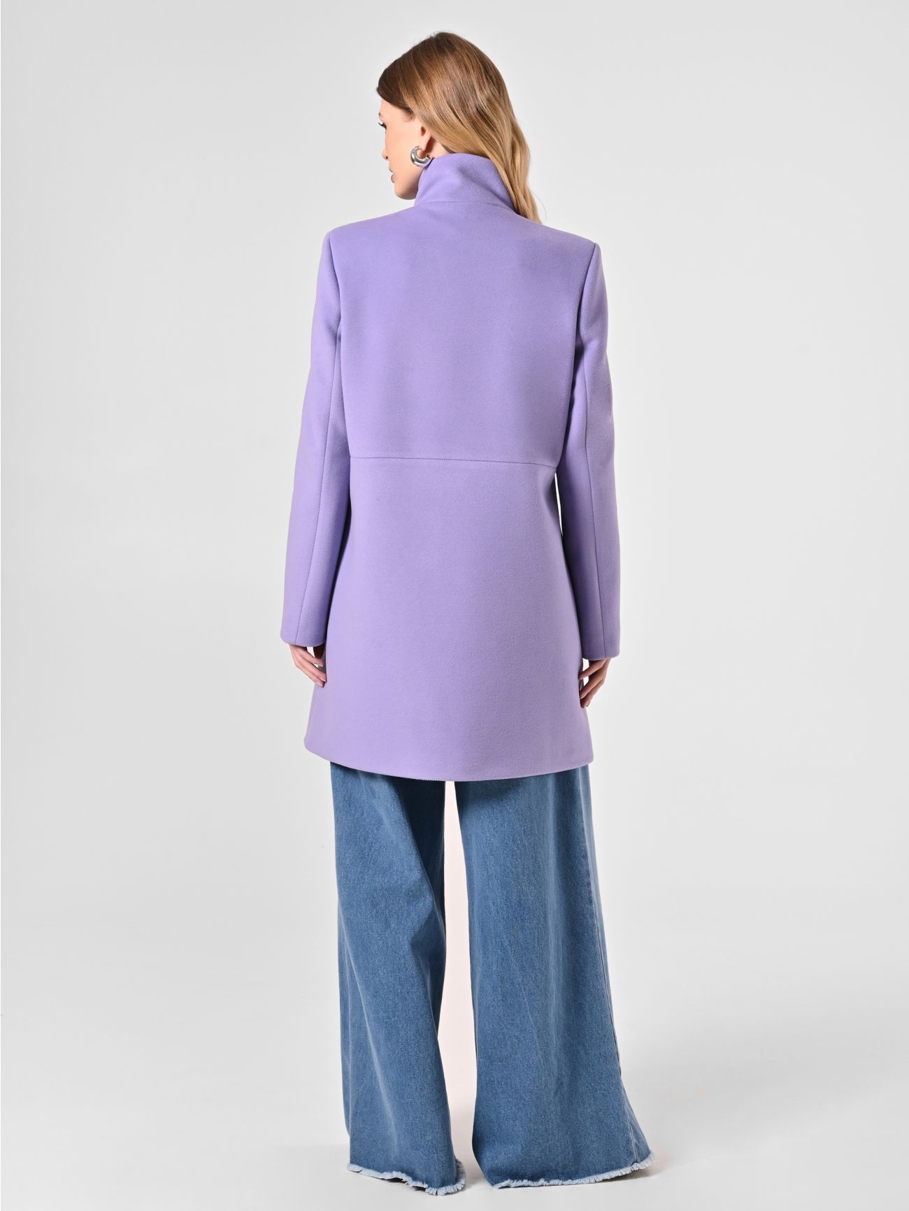 Lilac Coat with Stand-Up Collar det_3