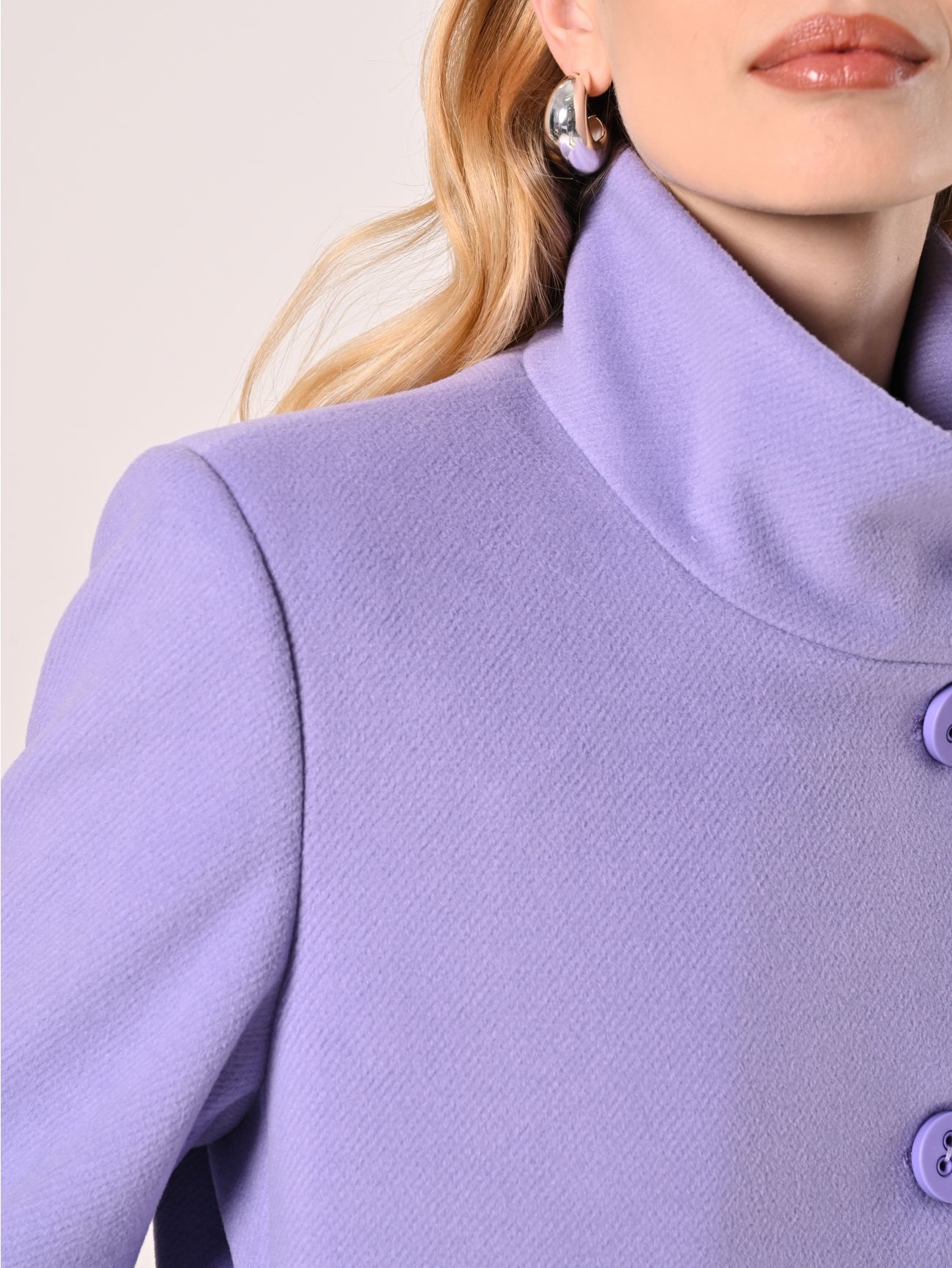 Lilac Coat with Stand-Up Collar in_i5