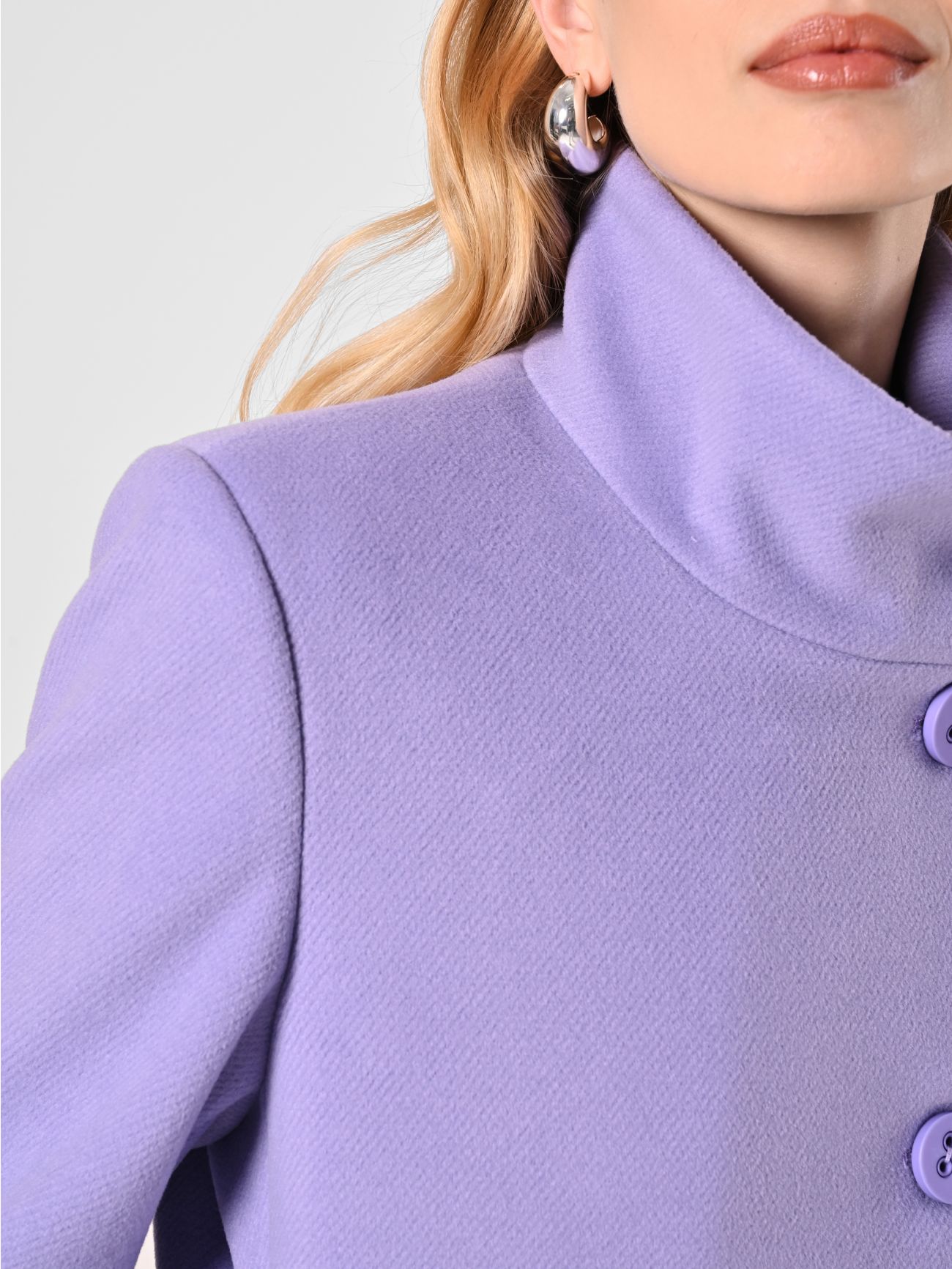 Lilac Coat with Stand-Up Collar in_i5
